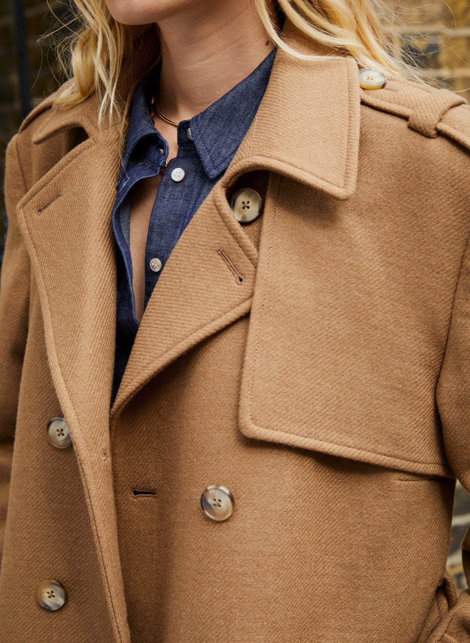 Ingrid Belted Wool Trench Coat - Taupe Baukjen
