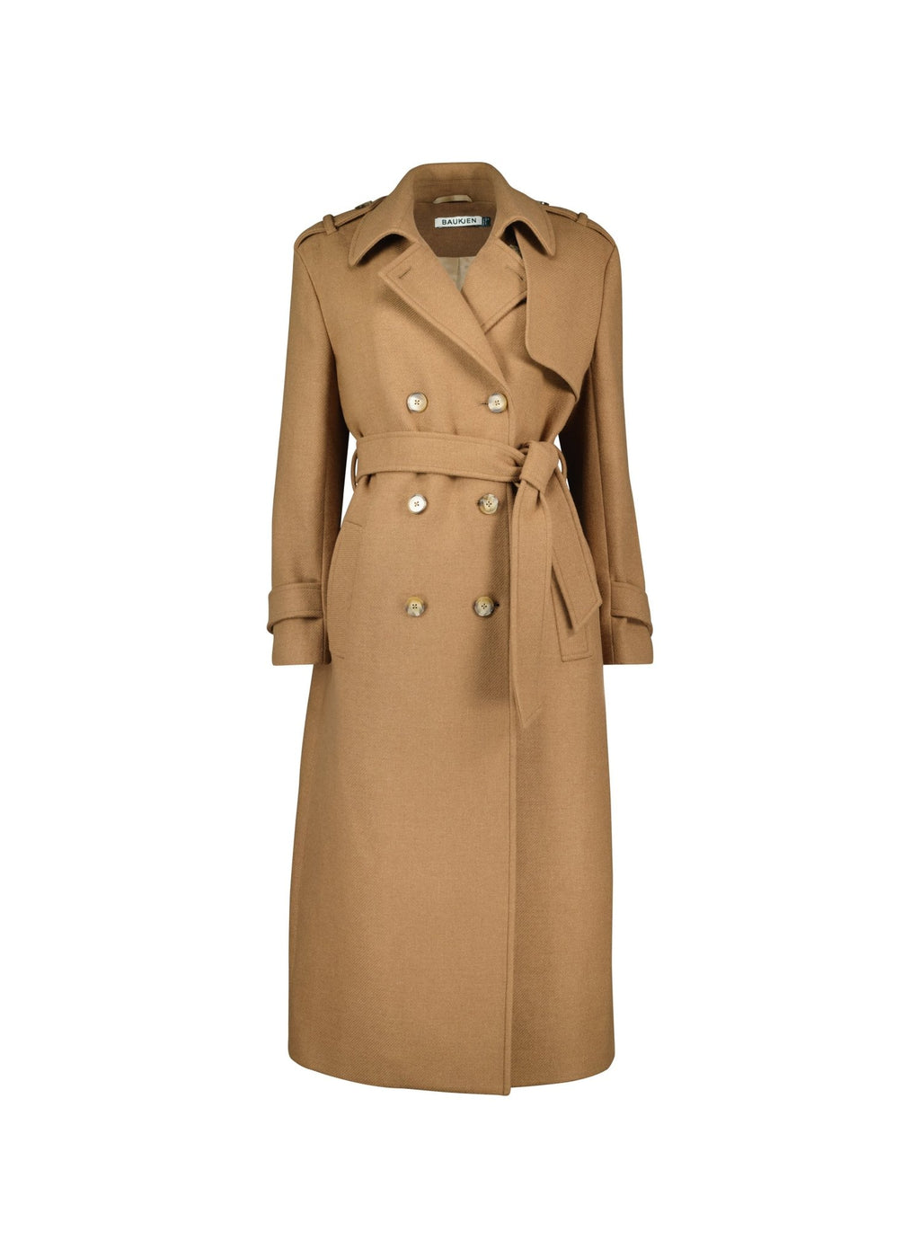 Ingrid Belted Wool Trench Coat - Taupe Baukjen