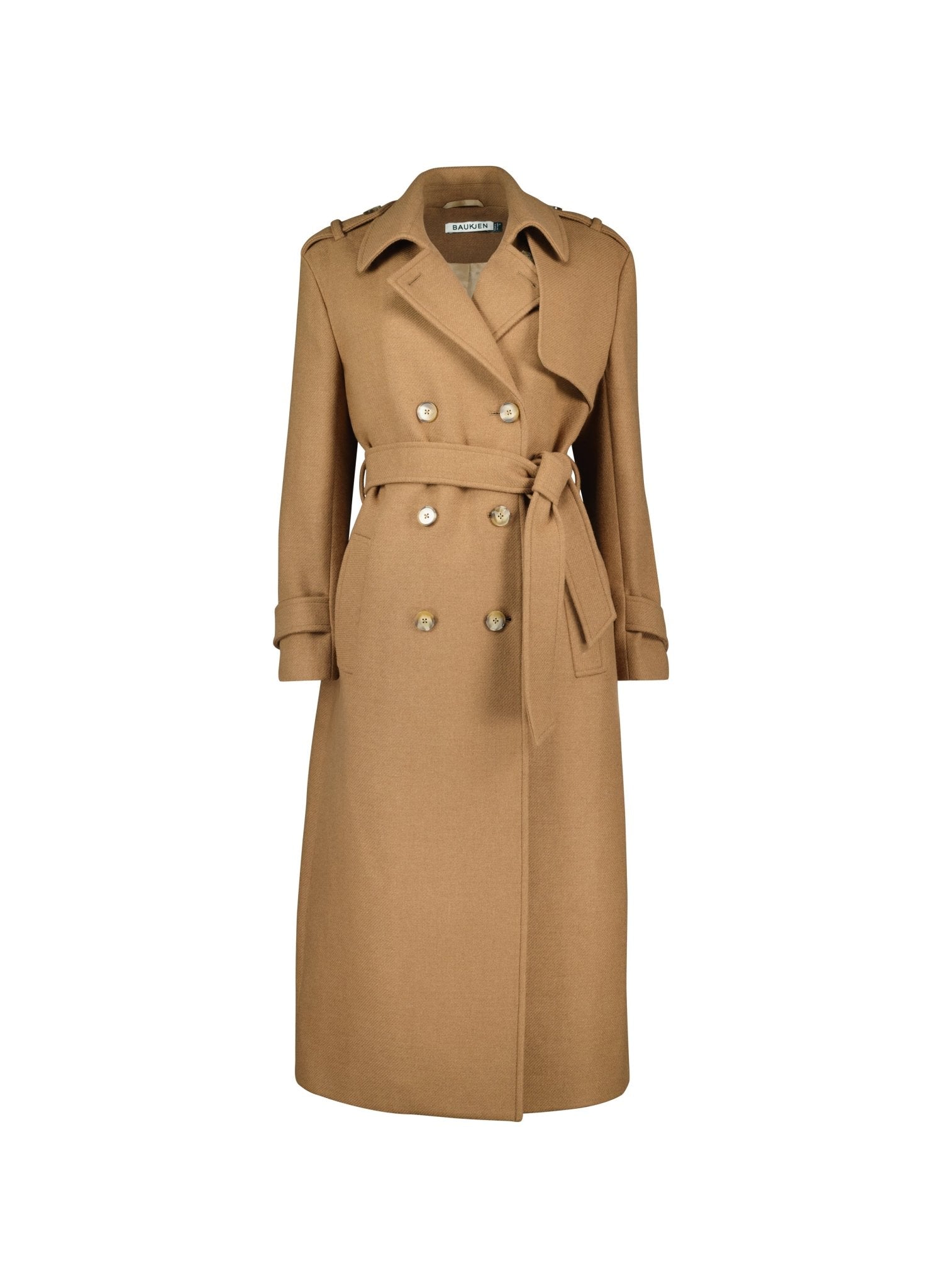 Ingrid Belted Wool Trench Coat - Taupe Baukjen