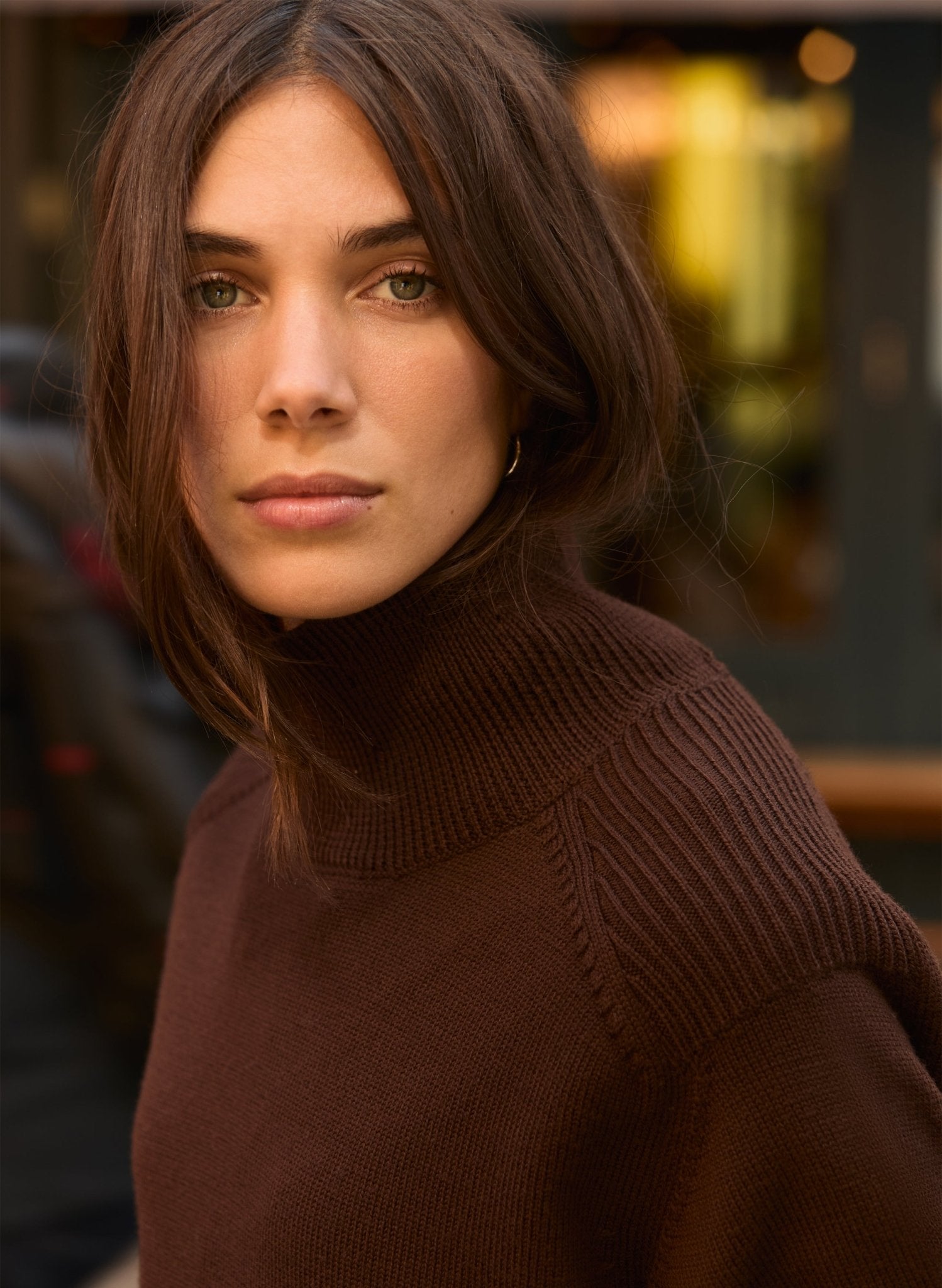Iola Regenerative Merino Turtleneck Jumper - Dark Chocolate Baukjen