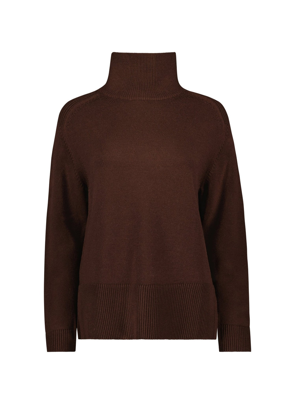 Iola Regenerative Merino Turtleneck Jumper - Dark Chocolate Baukjen