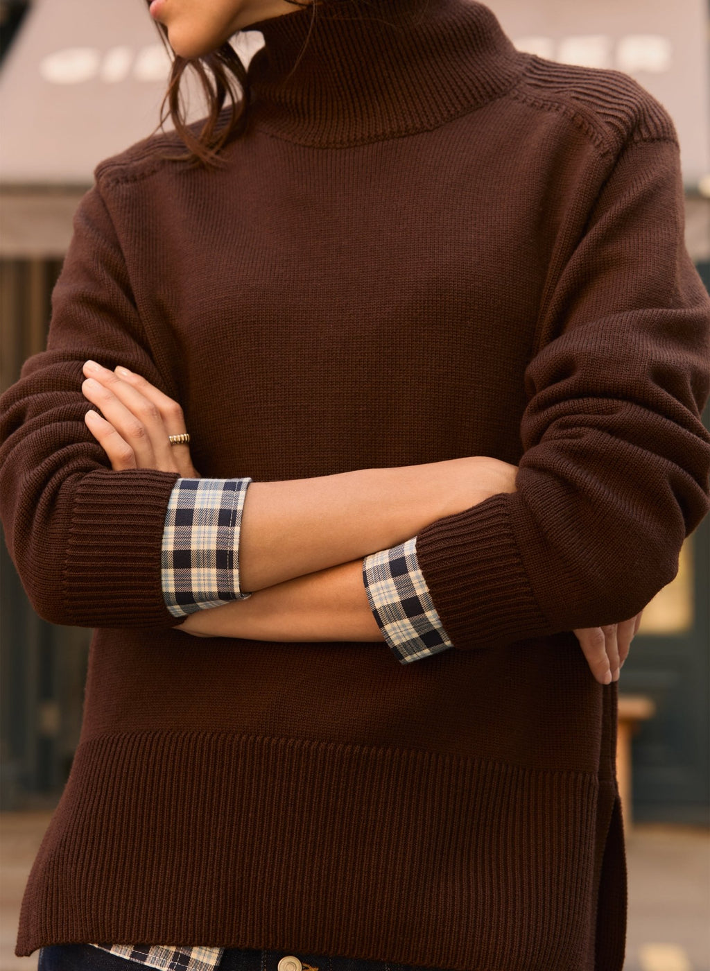 Iola Regenerative Merino Turtleneck Jumper - Dark Chocolate Baukjen