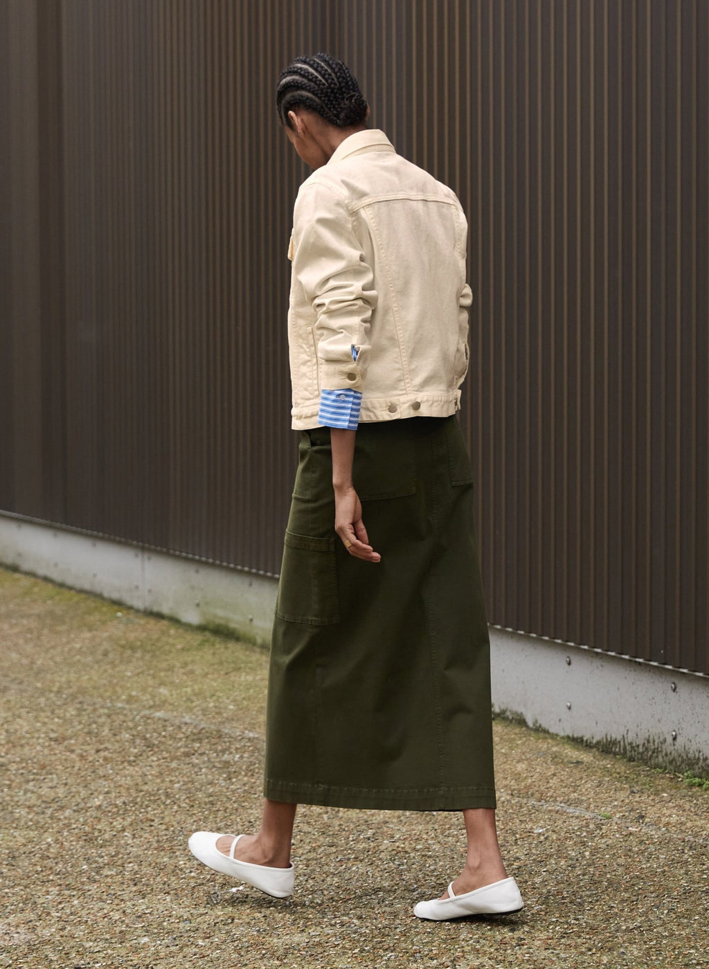 Irma Organic Cotton Skirt - Dark Olive Baukjen