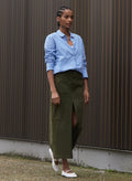 Irma Organic Cotton Skirt - Dark Olive Baukjen