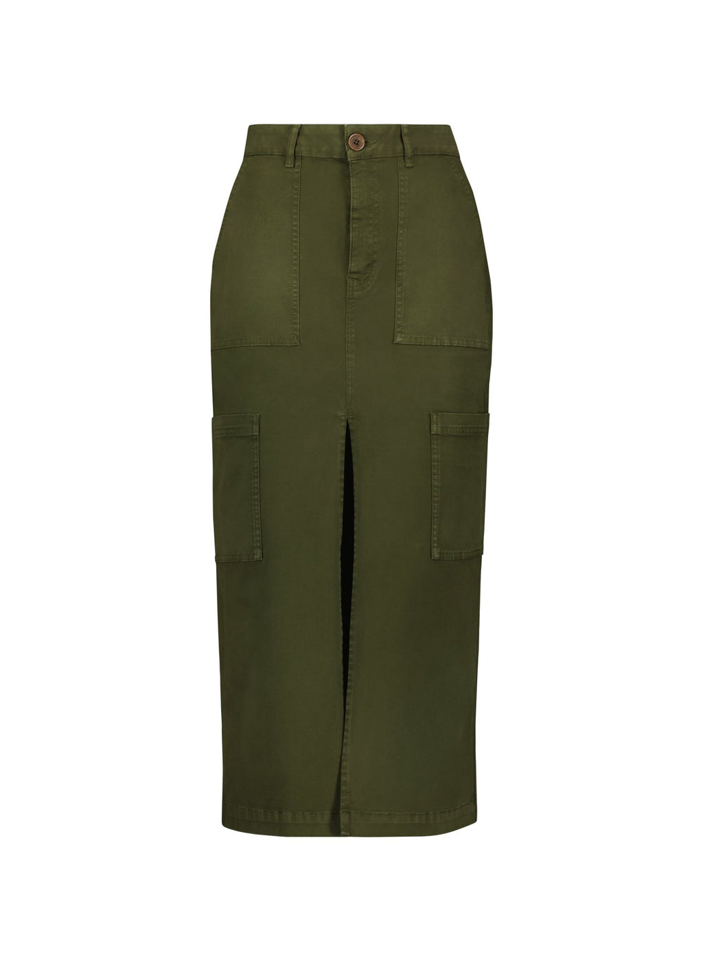 Irma Organic Cotton Skirt - Dark Olive Baukjen
