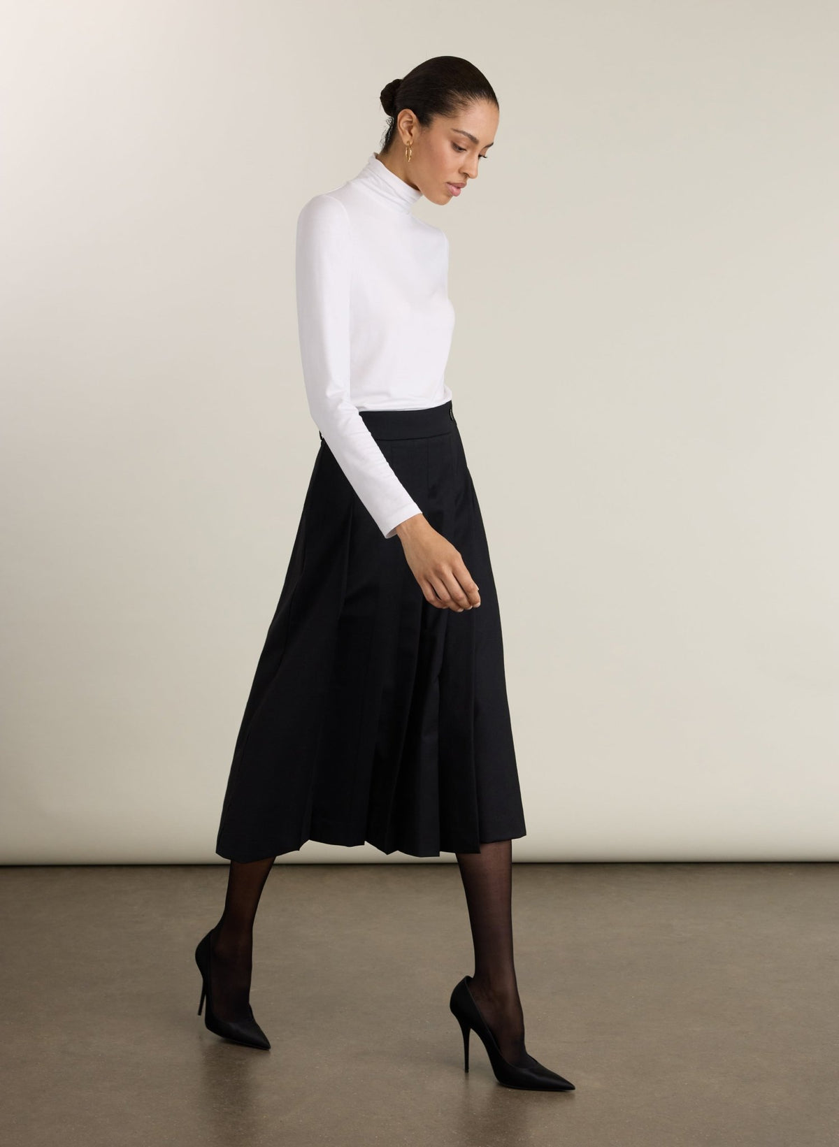 Isla Turtleneck Top - White Baukjen