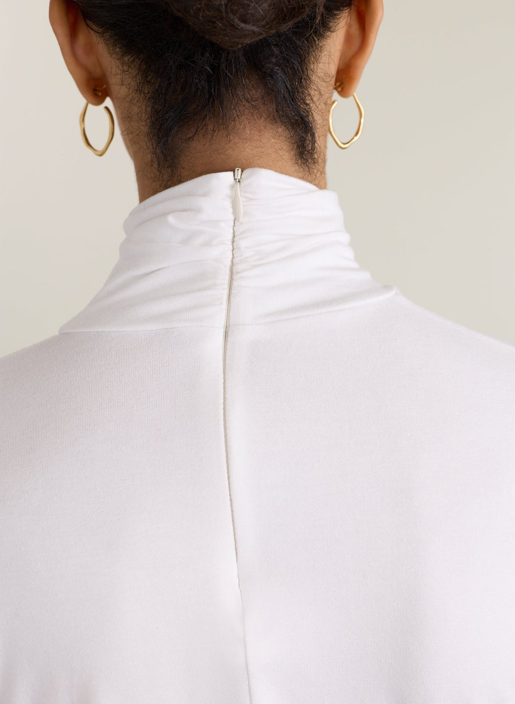 Isla Turtleneck Top - White Baukjen