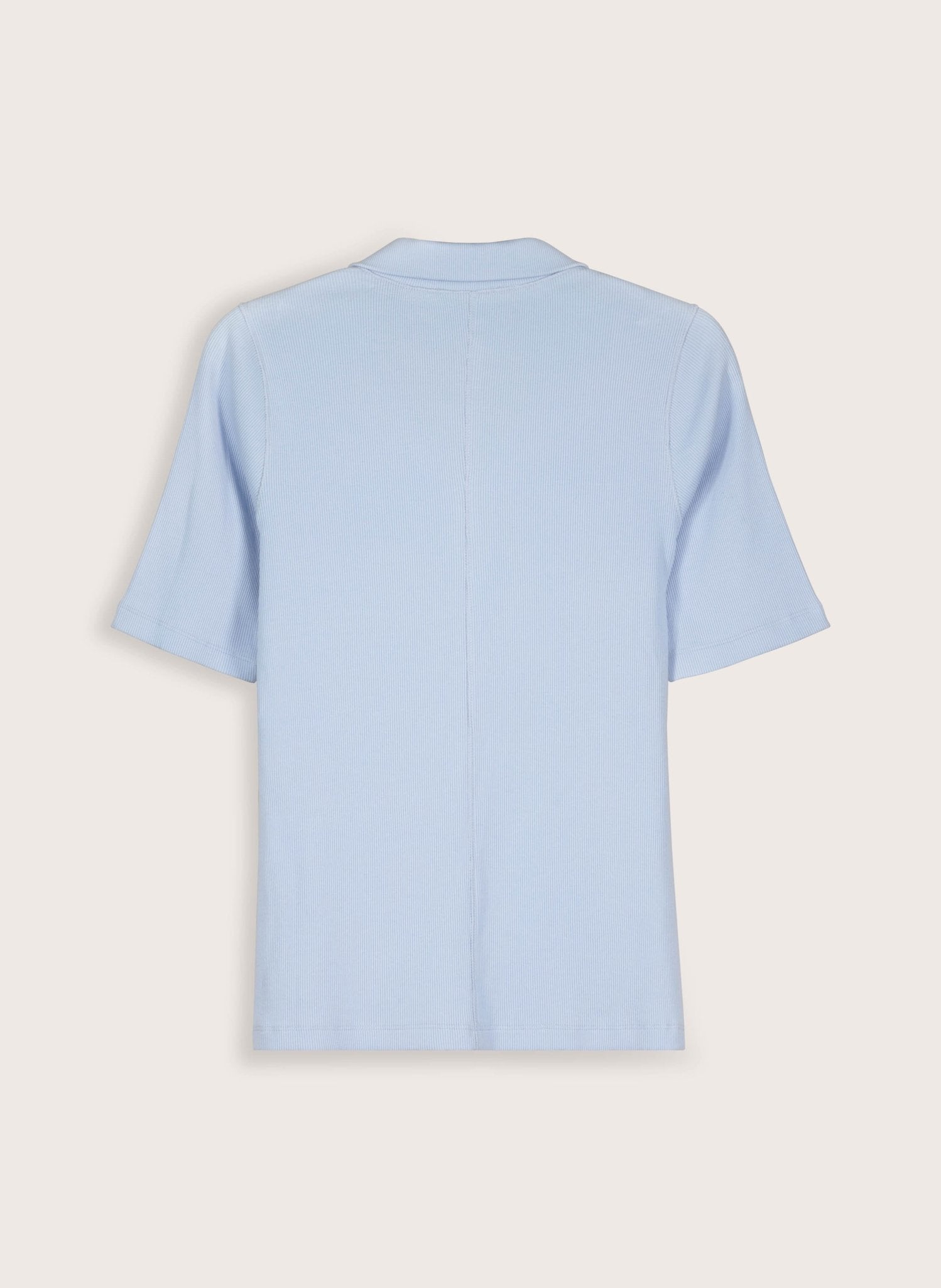 Ivy Organic Rib Zip Collar Top - Ice Blue Baukjen