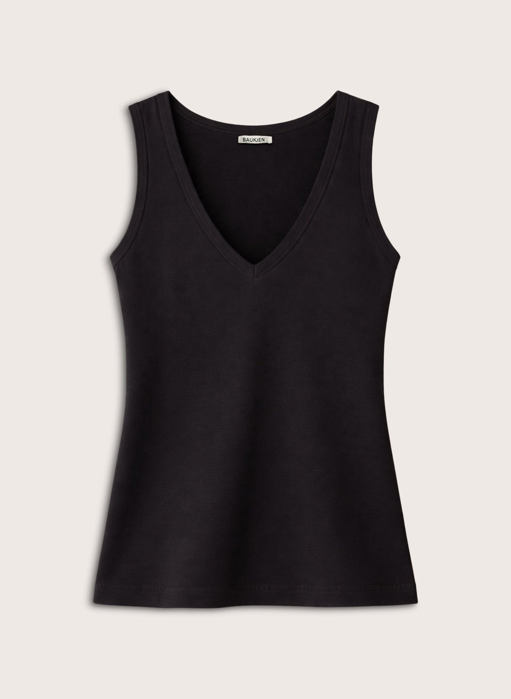 Jada Organic Cotton V - Neck Tank - Caviar Black Baukjen