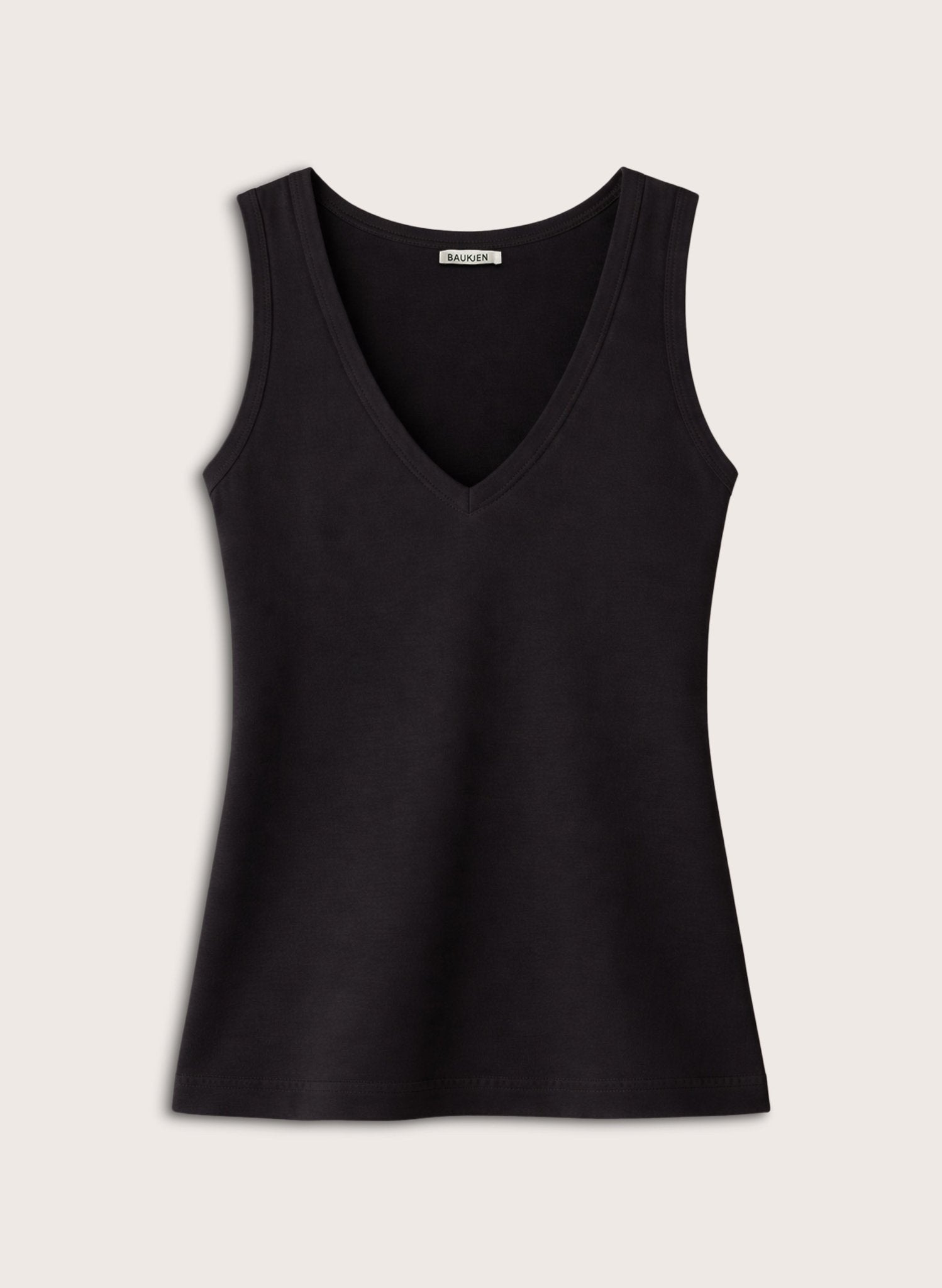 Jada Organic Cotton V - Neck Tank - Caviar Black Baukjen