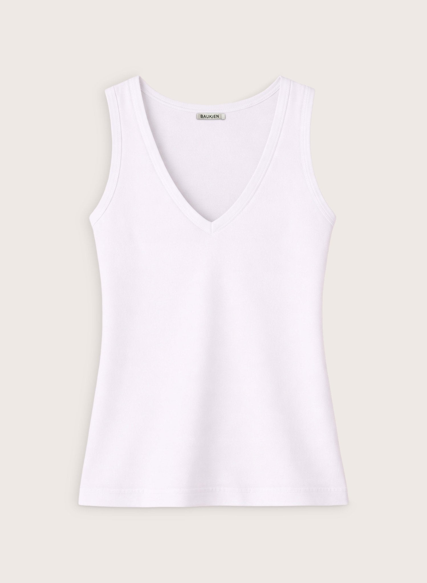 Jada Organic Cotton V - Neck Tank - Pure White Baukjen