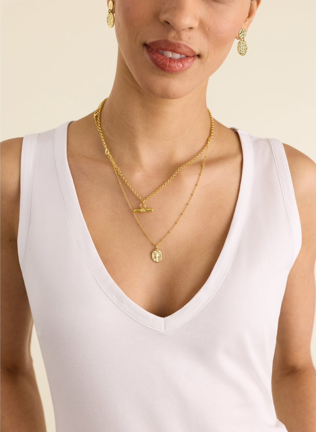 Jada Organic Cotton V - Neck Tank - Pure White Baukjen