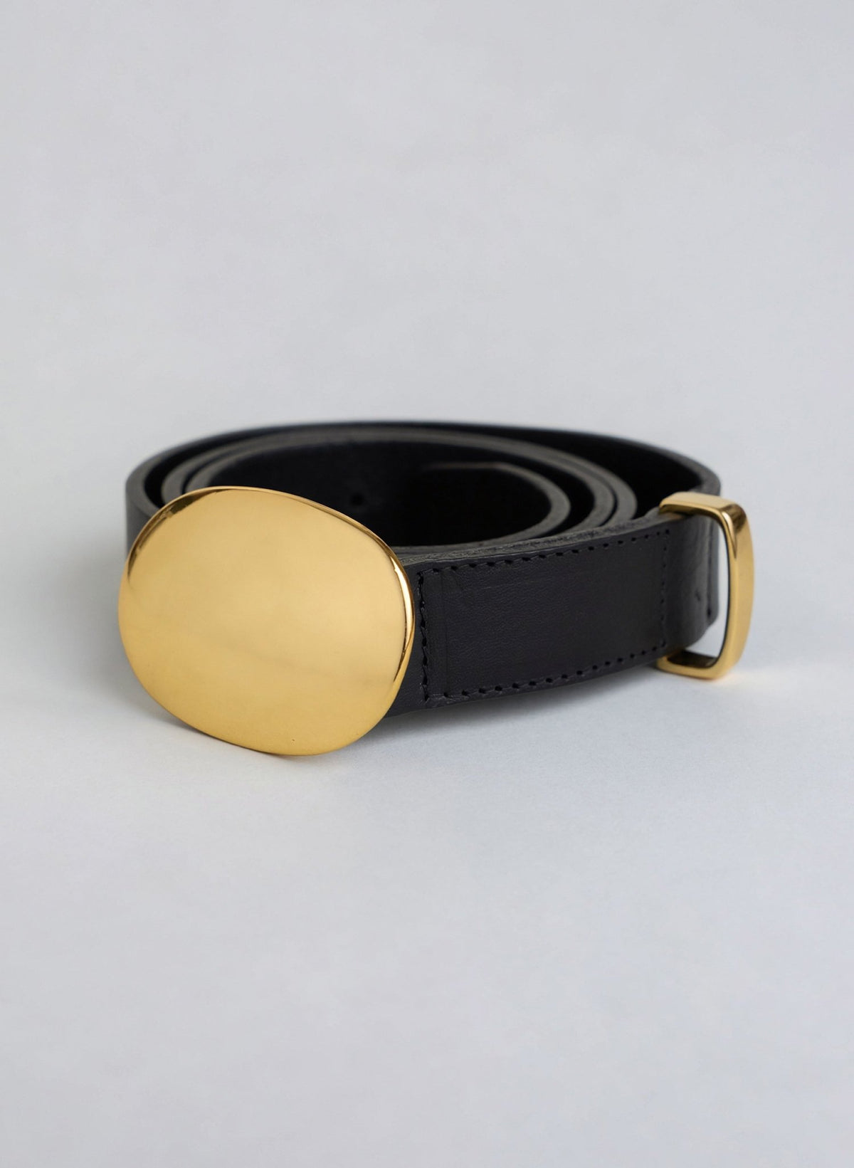 Janey Leather Belt - Gold - Black Baukjen