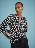Jaqueline Printed Blouse - Black Painted Polka Baukjen