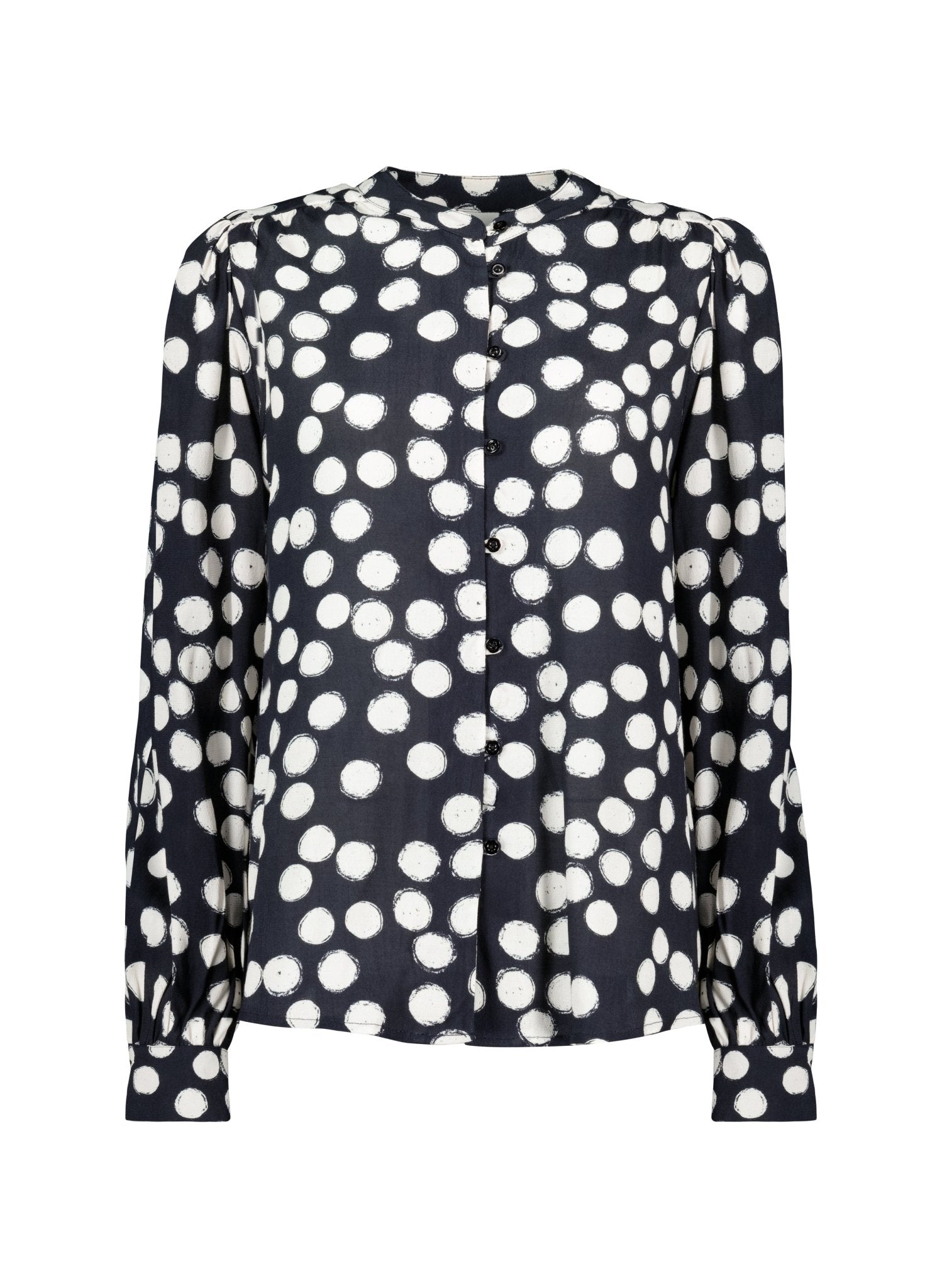 Jaqueline Printed Blouse - Black Painted Polka Baukjen