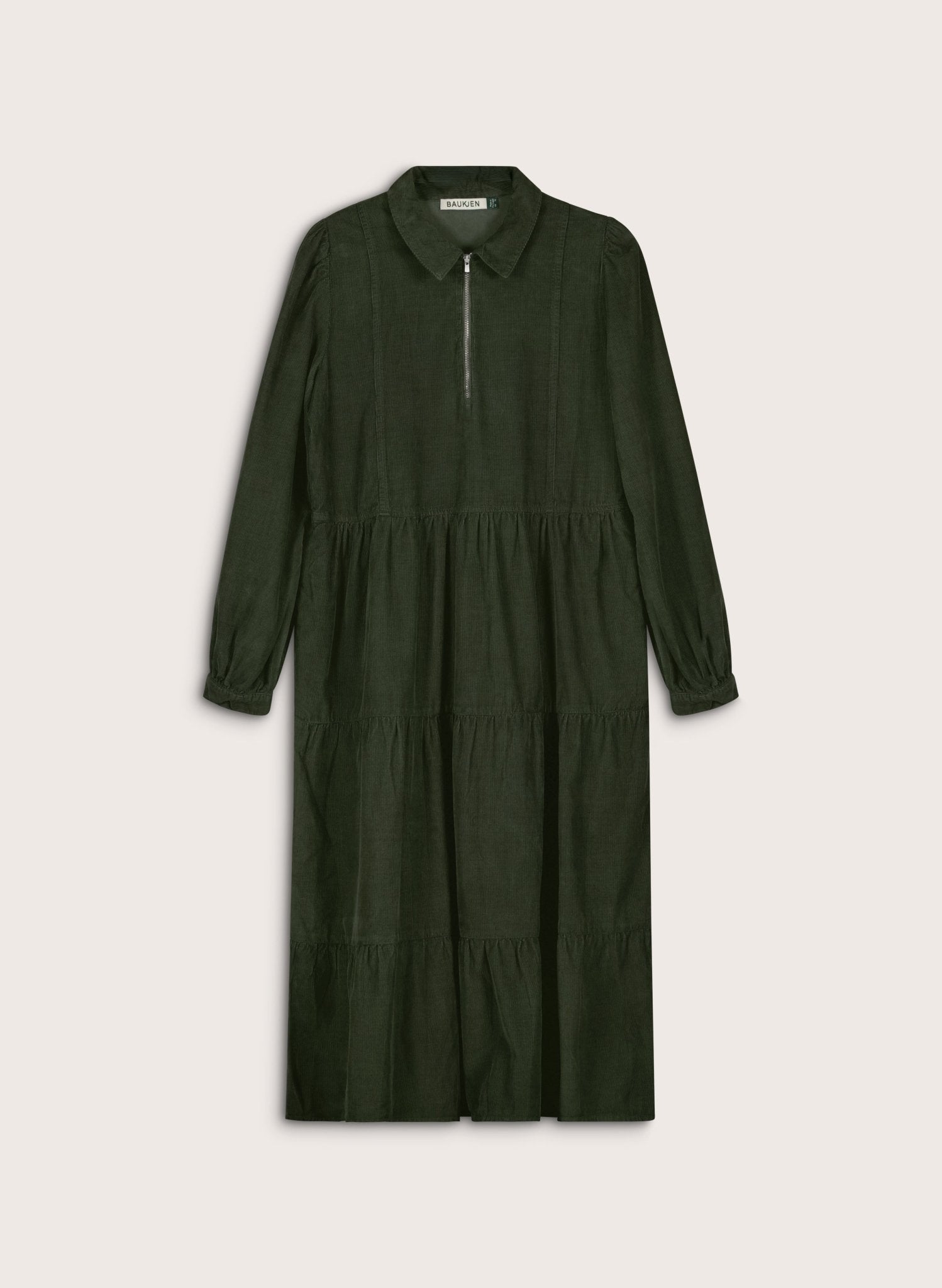 Jean Organic Corduroy Midi Dress - Deep Khaki Baukjen