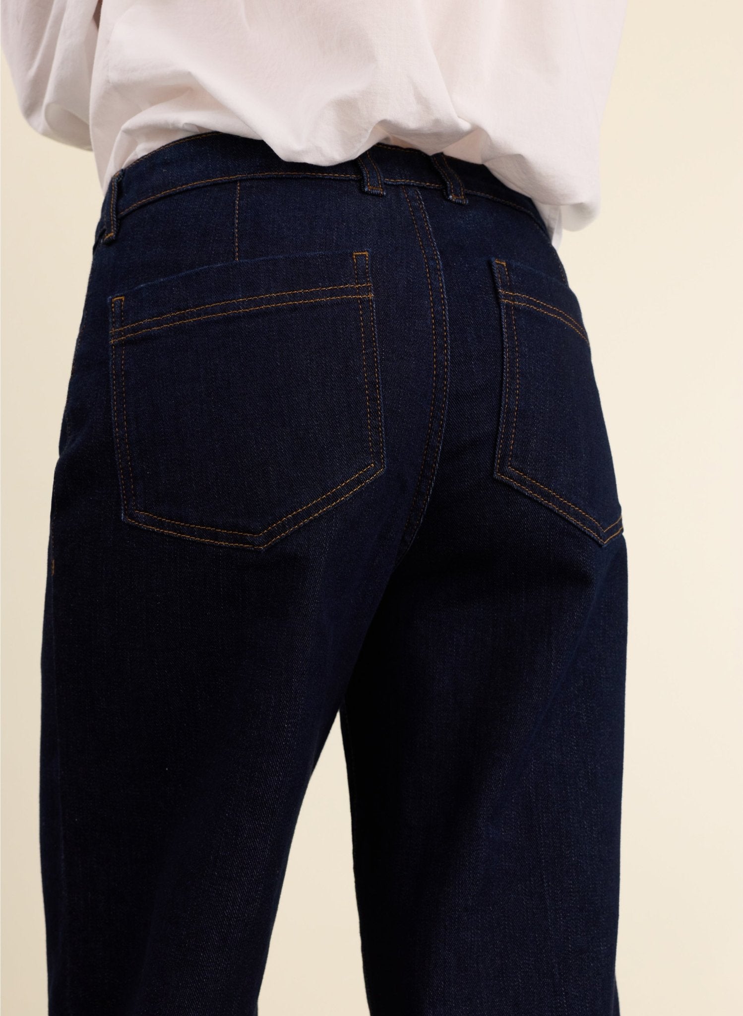 Jena Organic Cotton Stretch Wide Crop Jeans - Dark Denim Baukjen