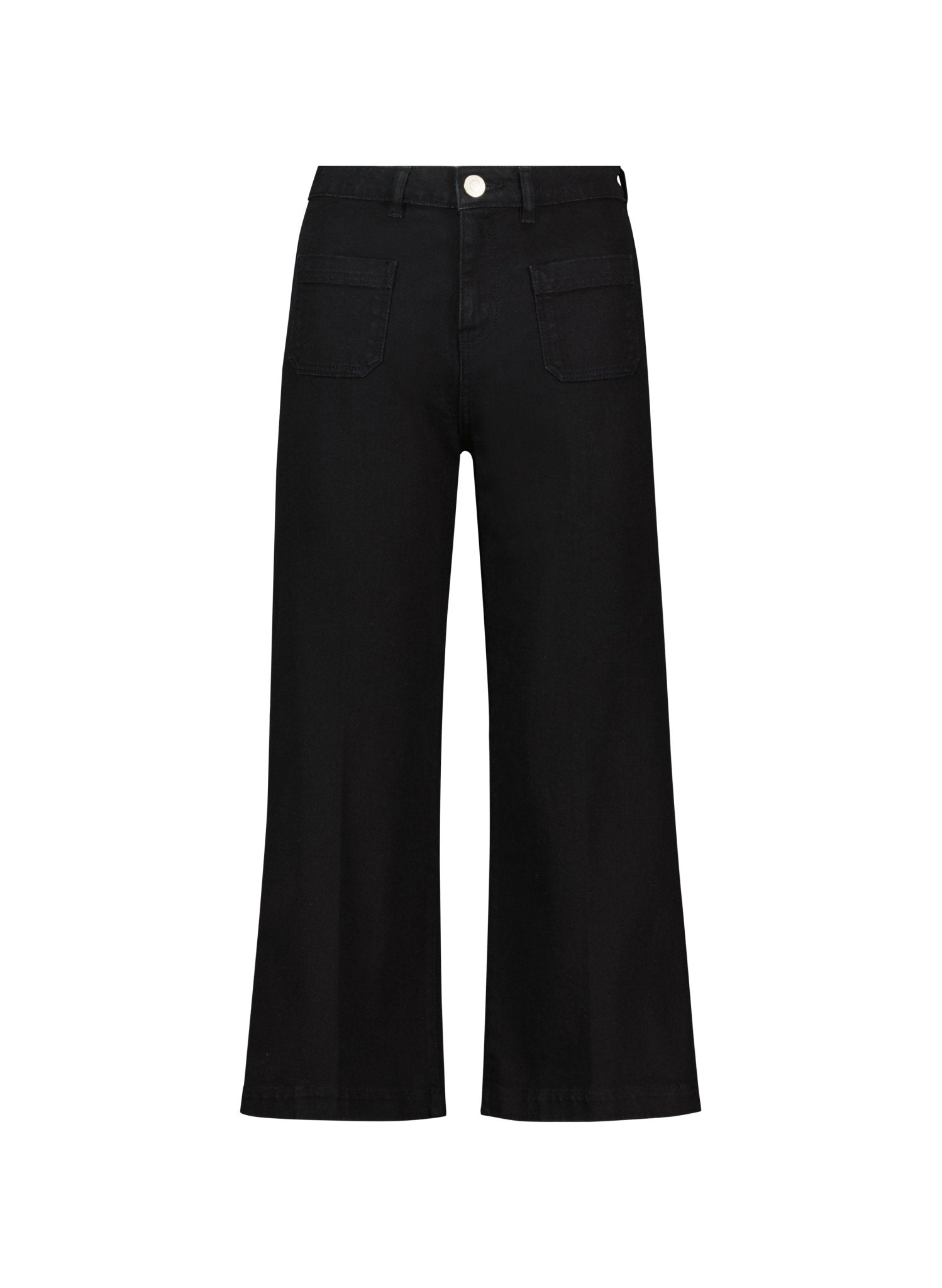 Jena Organic Wide Crop Jeans - Washed Black Baukjen