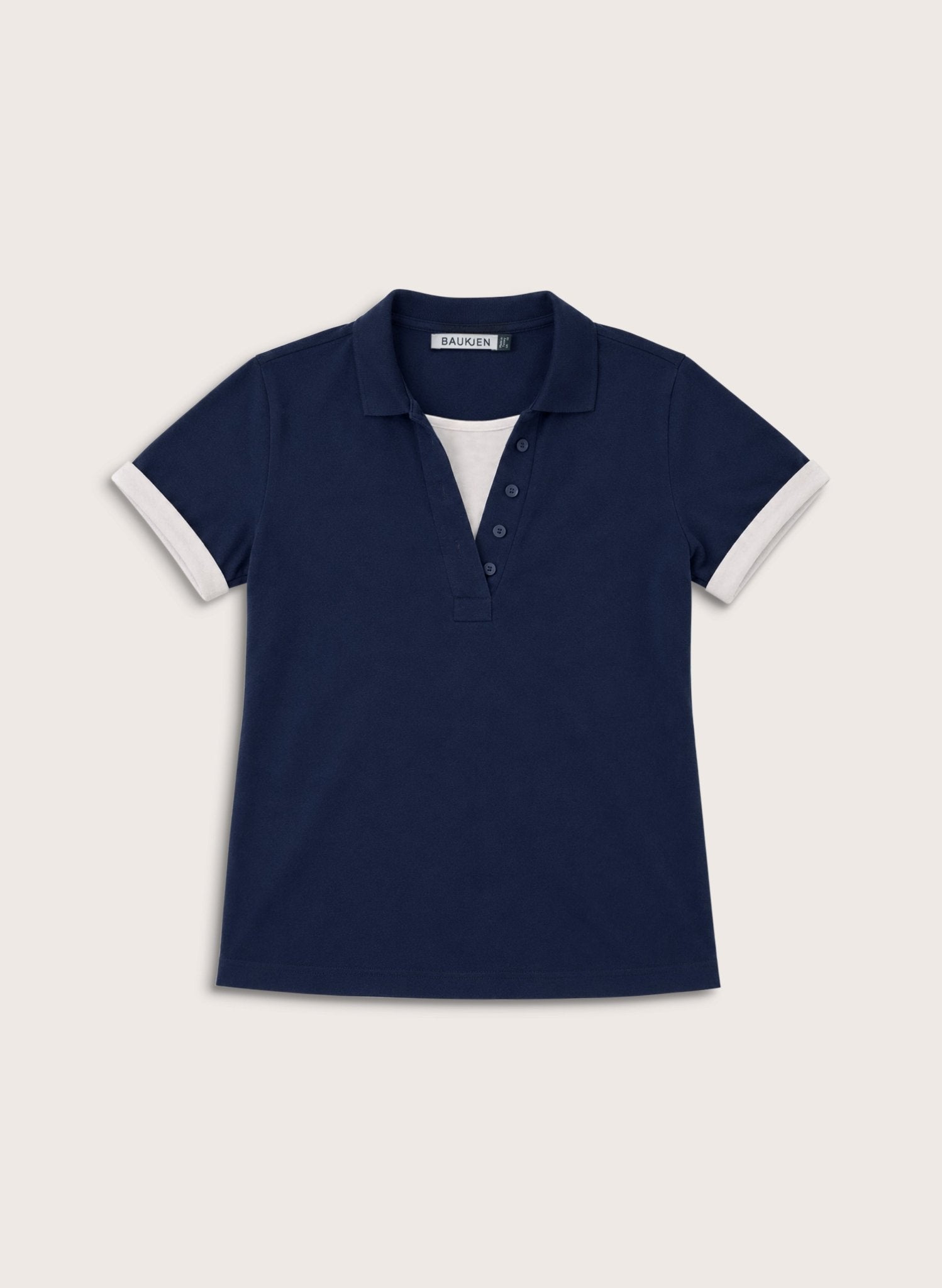 Jess Layered Look Polo Top - Deep Indigo Baukjen