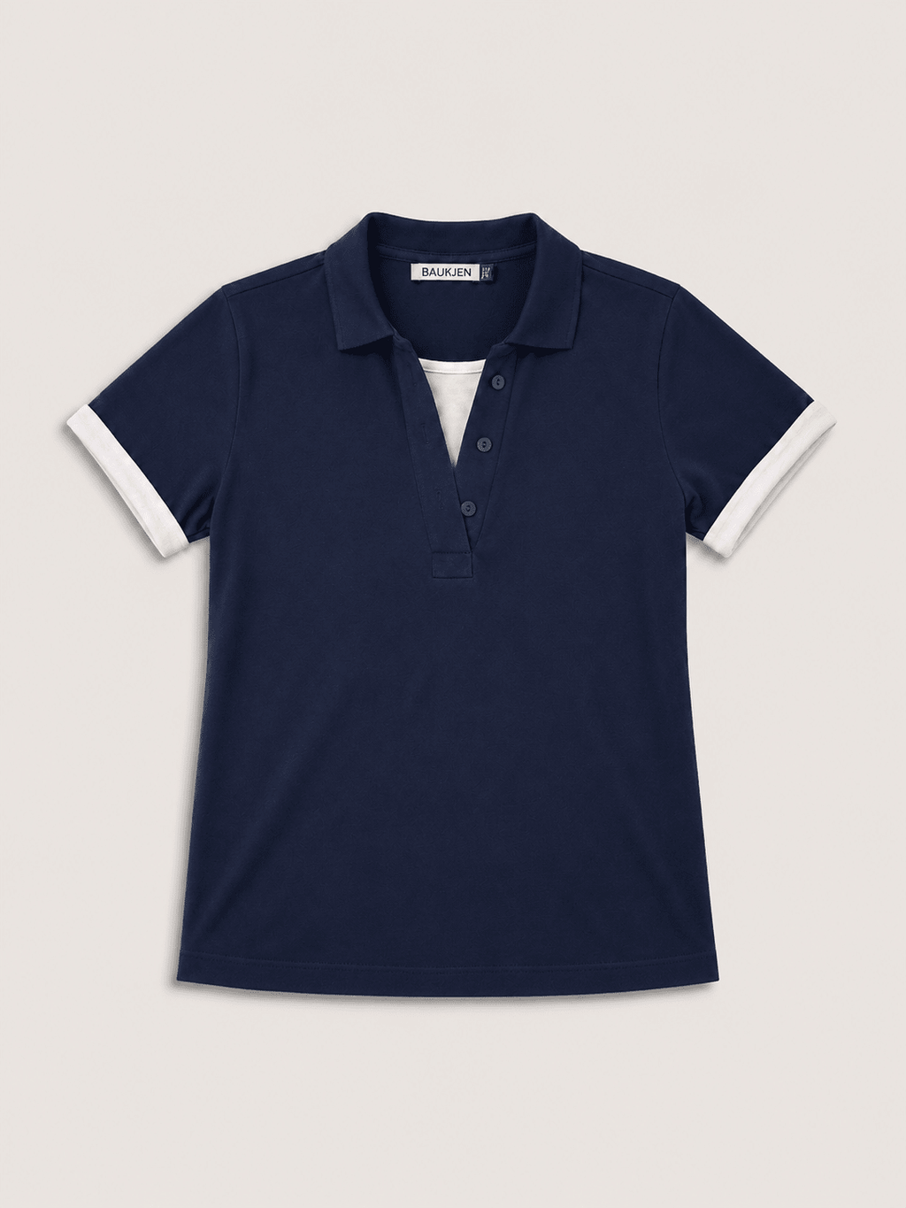 Jess Layered Look Polo Top - Deep Indigo Baukjen