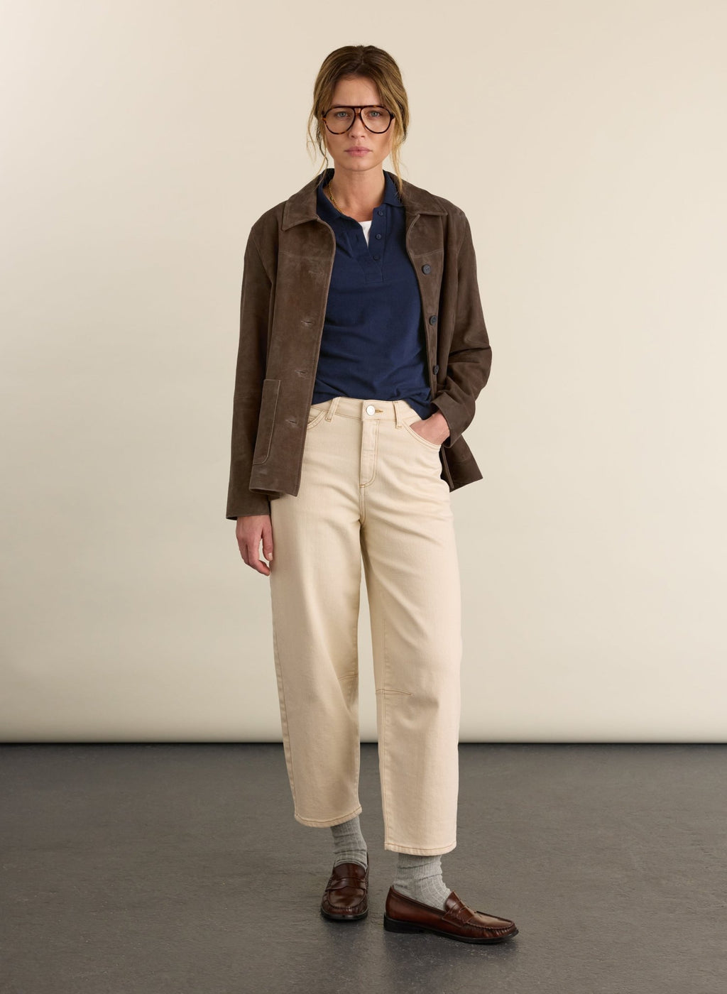 Jess Layered Look Polo Top - Deep Indigo Baukjen