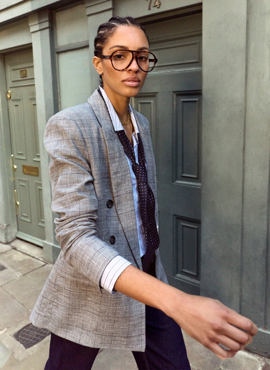 Jude Wool Blend Blazer - Black & White Check Baukjen