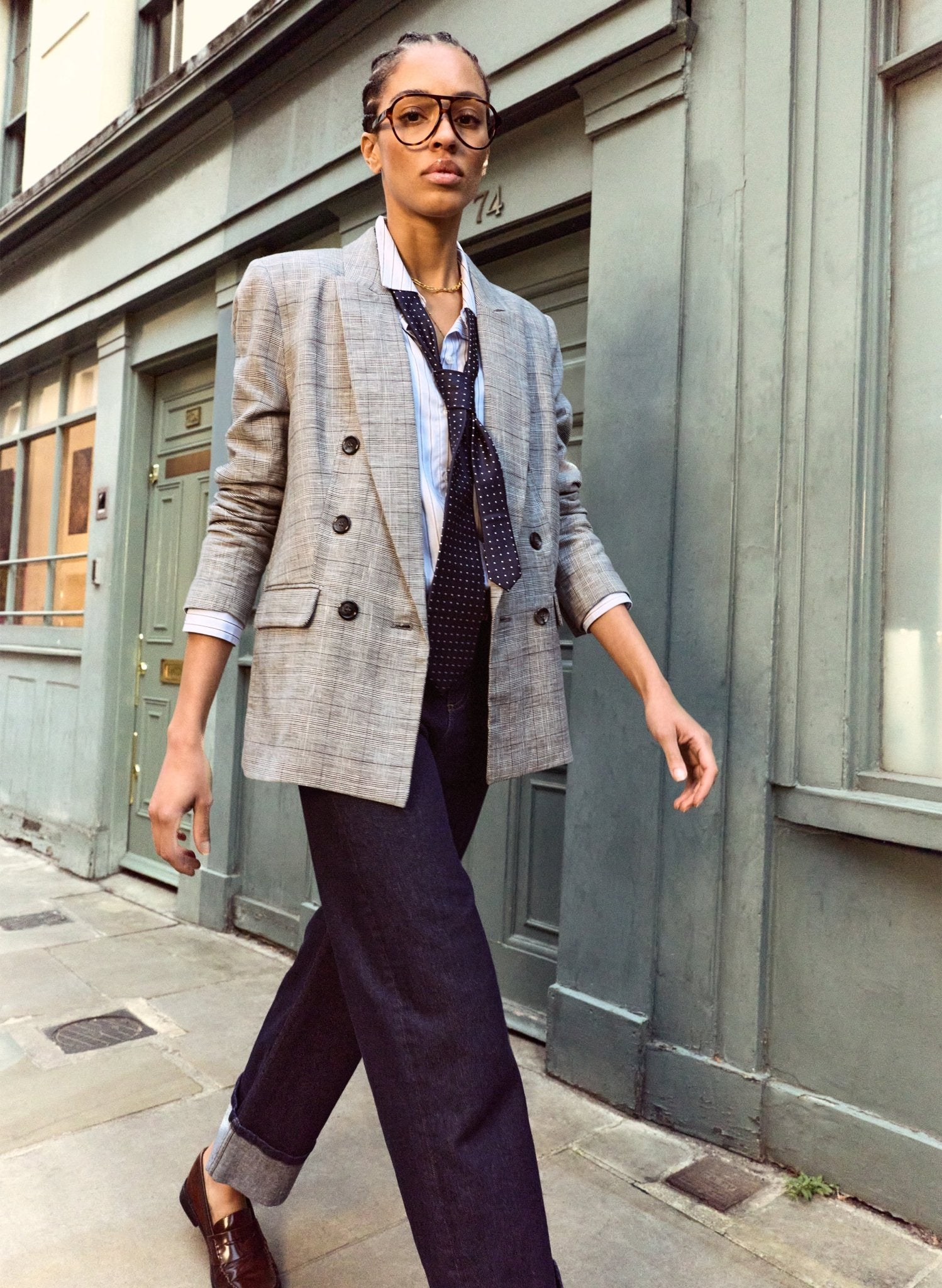 Jude Wool Blend Blazer - Black & White Check Baukjen