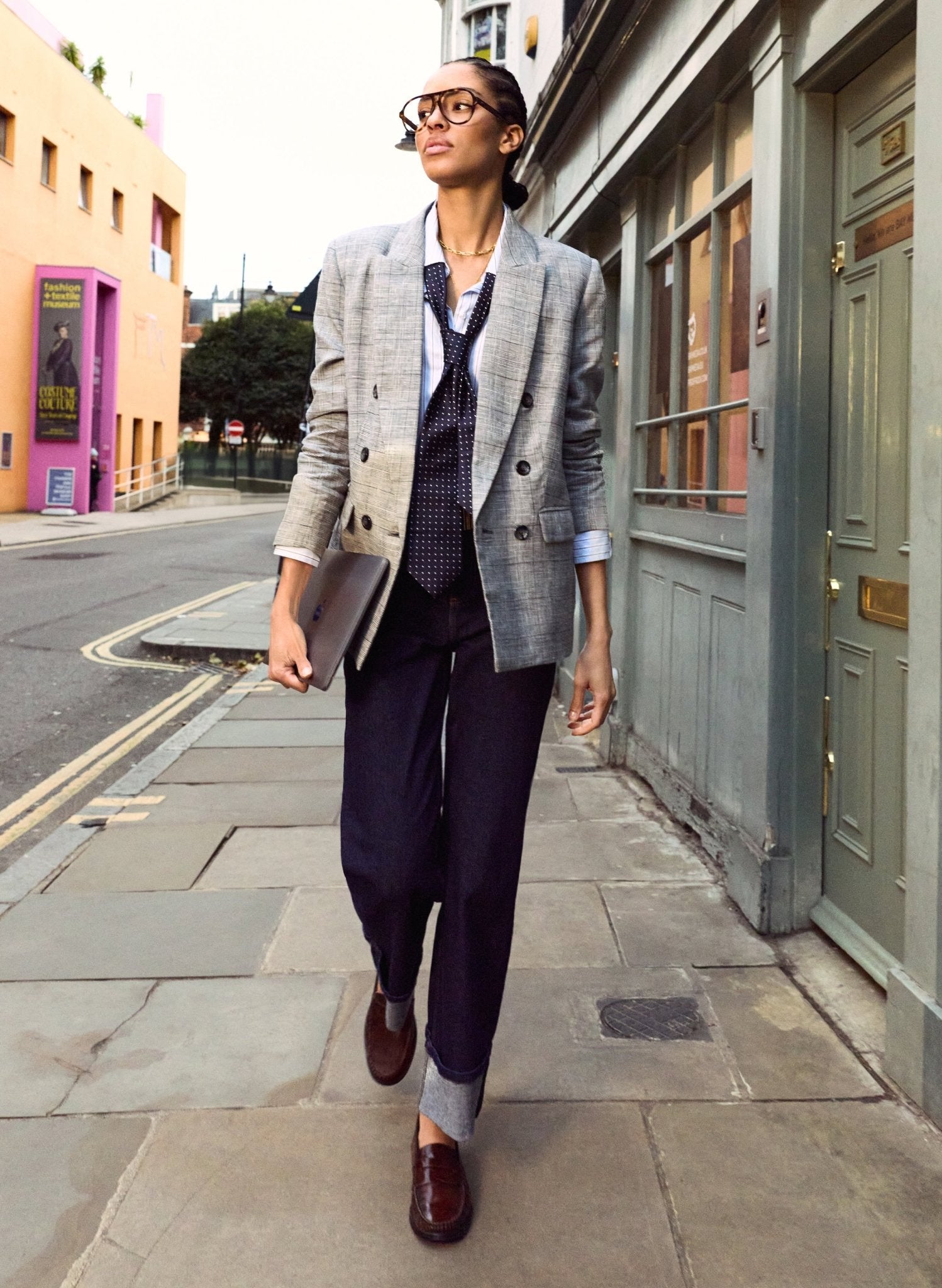 Jude Wool Blend Blazer - Black & White Check Baukjen