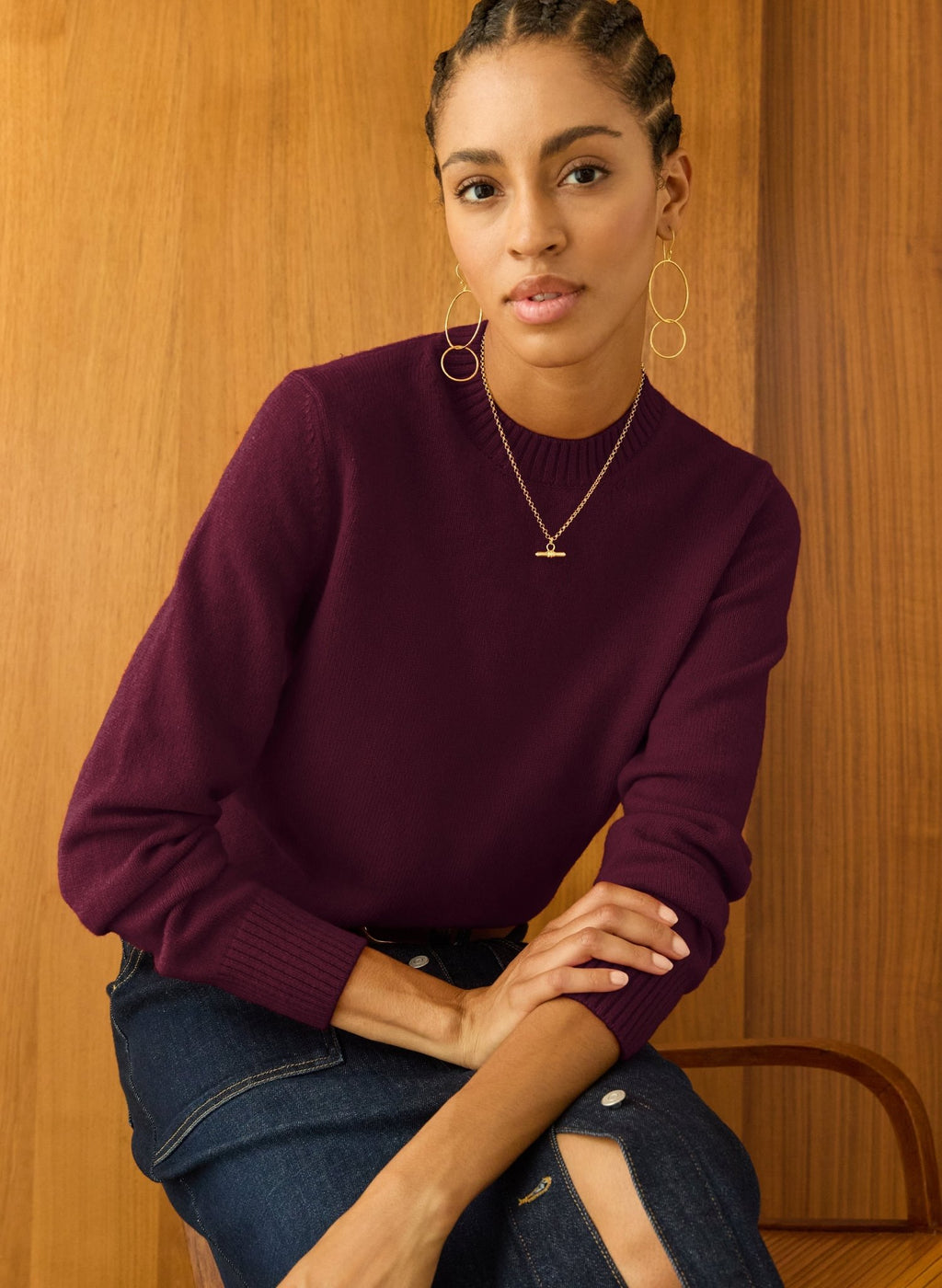 Juliette T - bar Necklace - Gold Baukjen