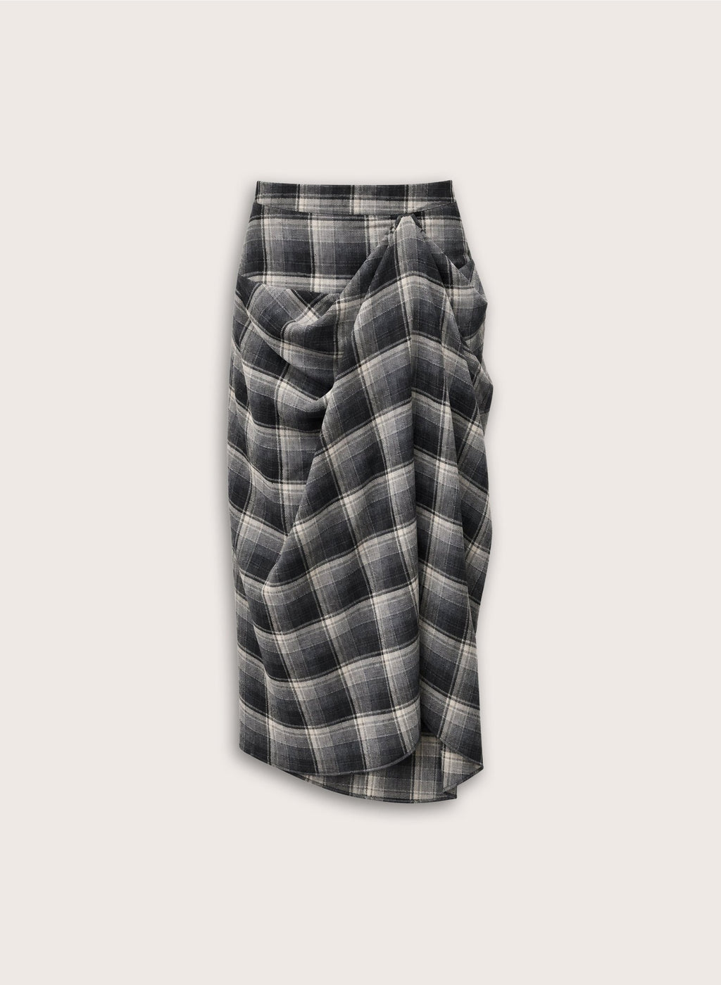 Kaia Check Midi Skirt - Grey Check Baukjen