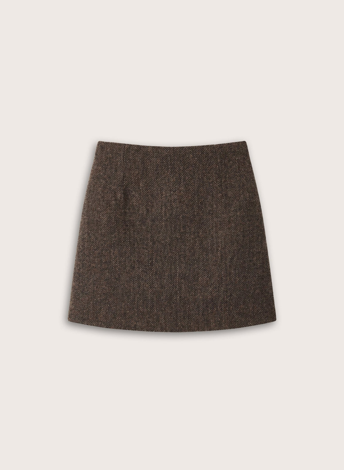 Kali Mini Skirt - Brown & Grey Herringbone Baukjen