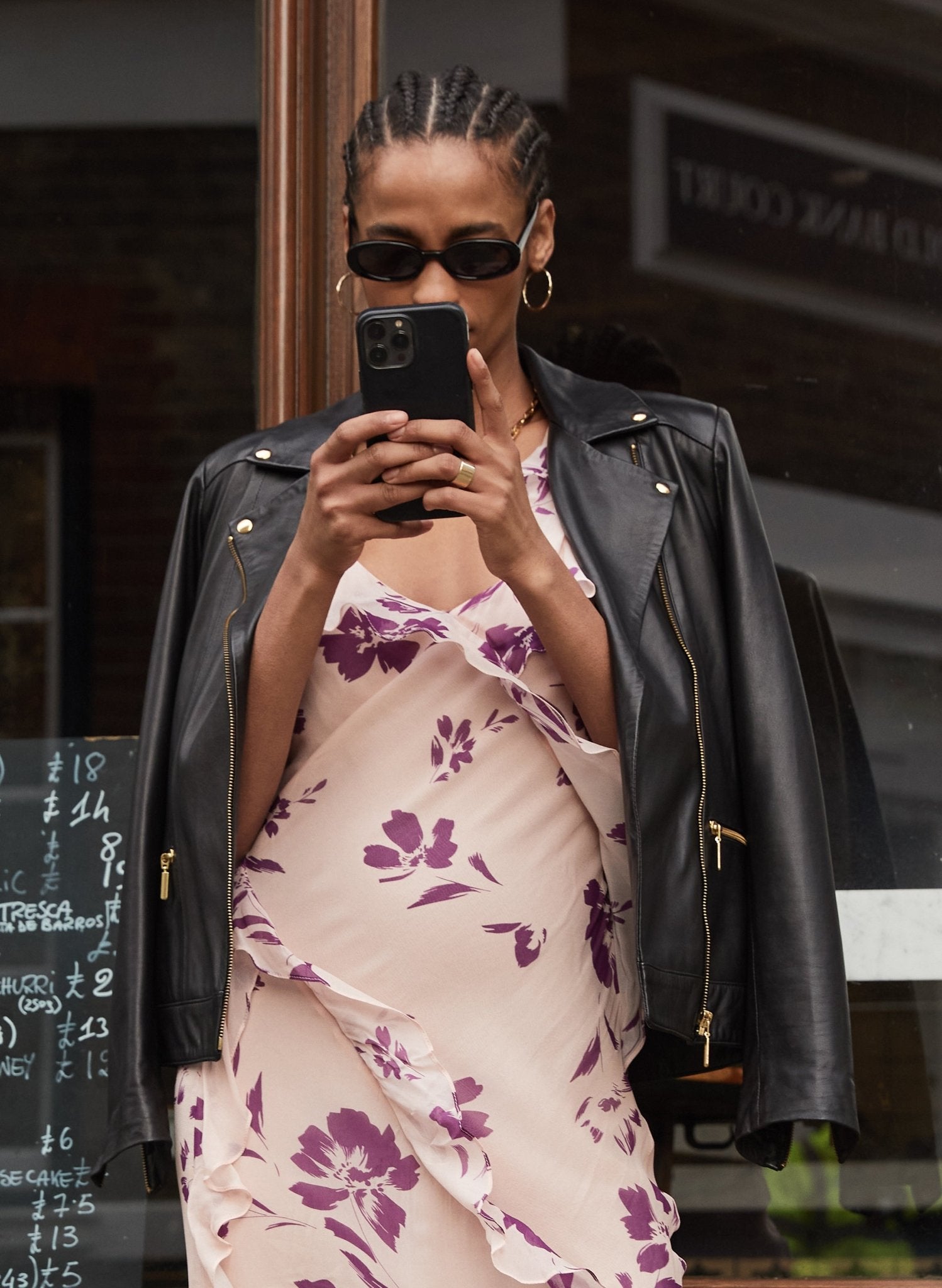 Kara Leather Jacket to Rent - Caviar Black Baukjen