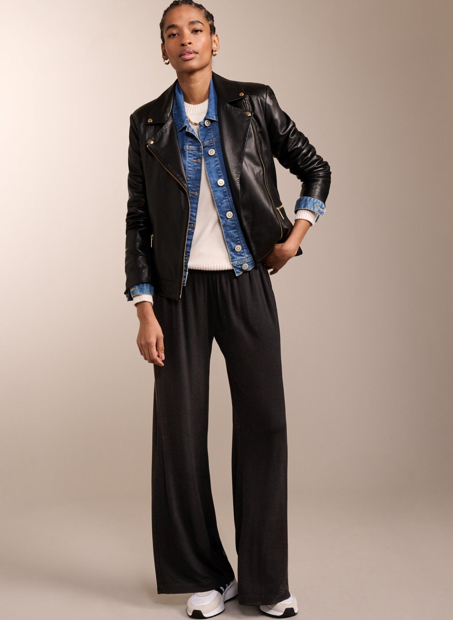 Kara Leather Jacket to Rent - Caviar Black Baukjen