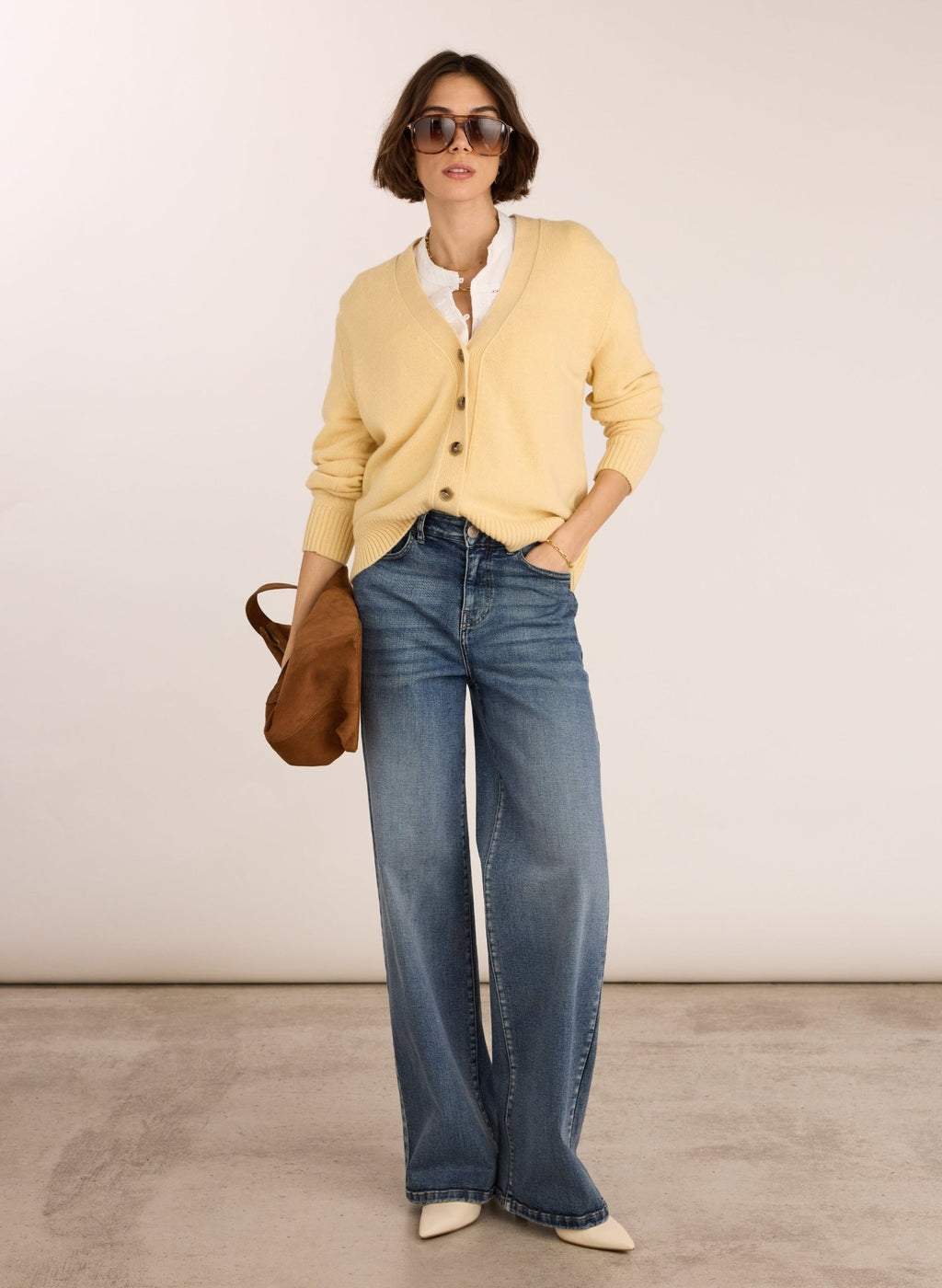 Karenina Organic Cotton Broderie Detail Blouse - Soft White Baukjen