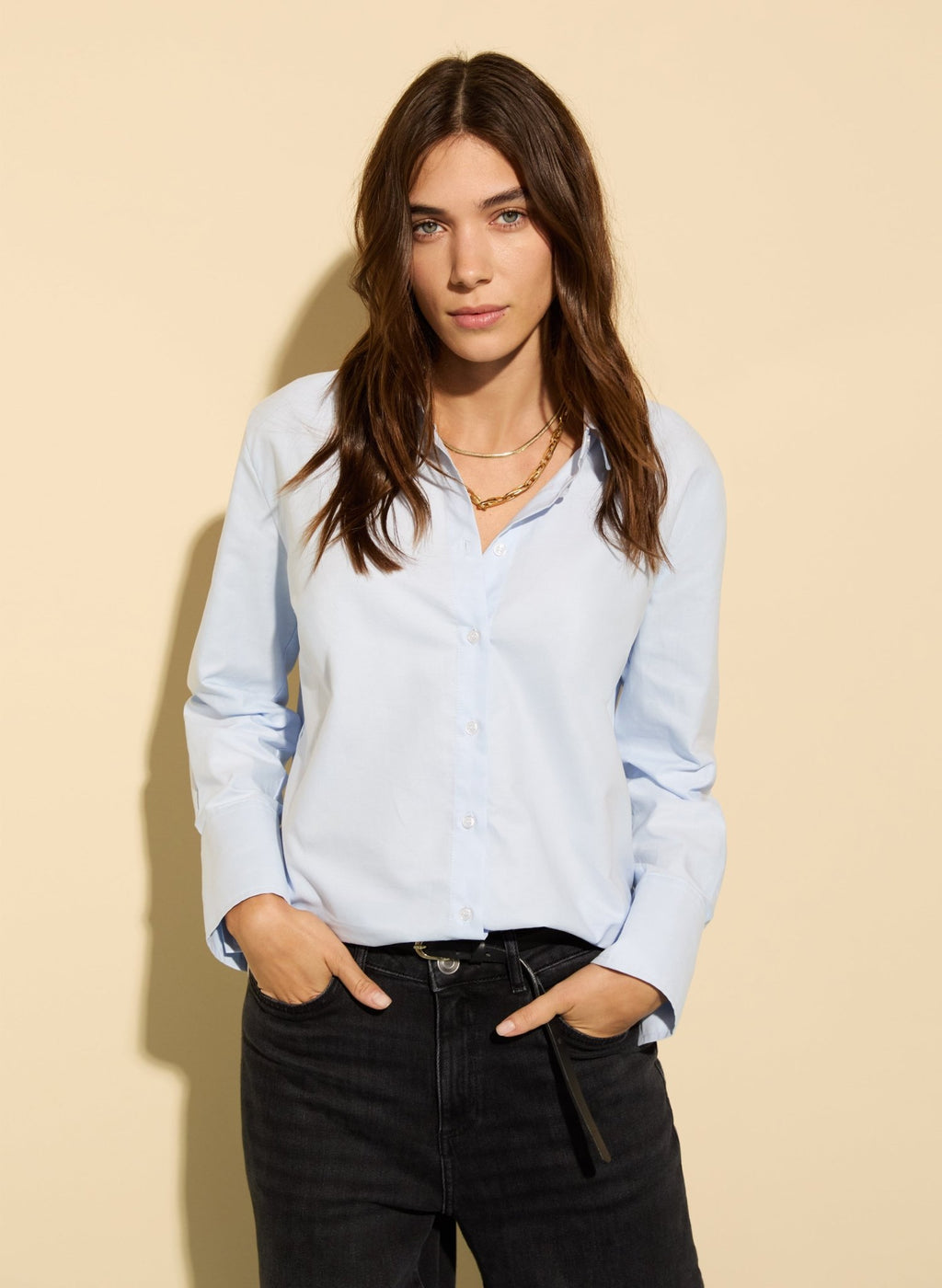 Kaya Organic Cotton Shirt - Pale Blue Baukjen