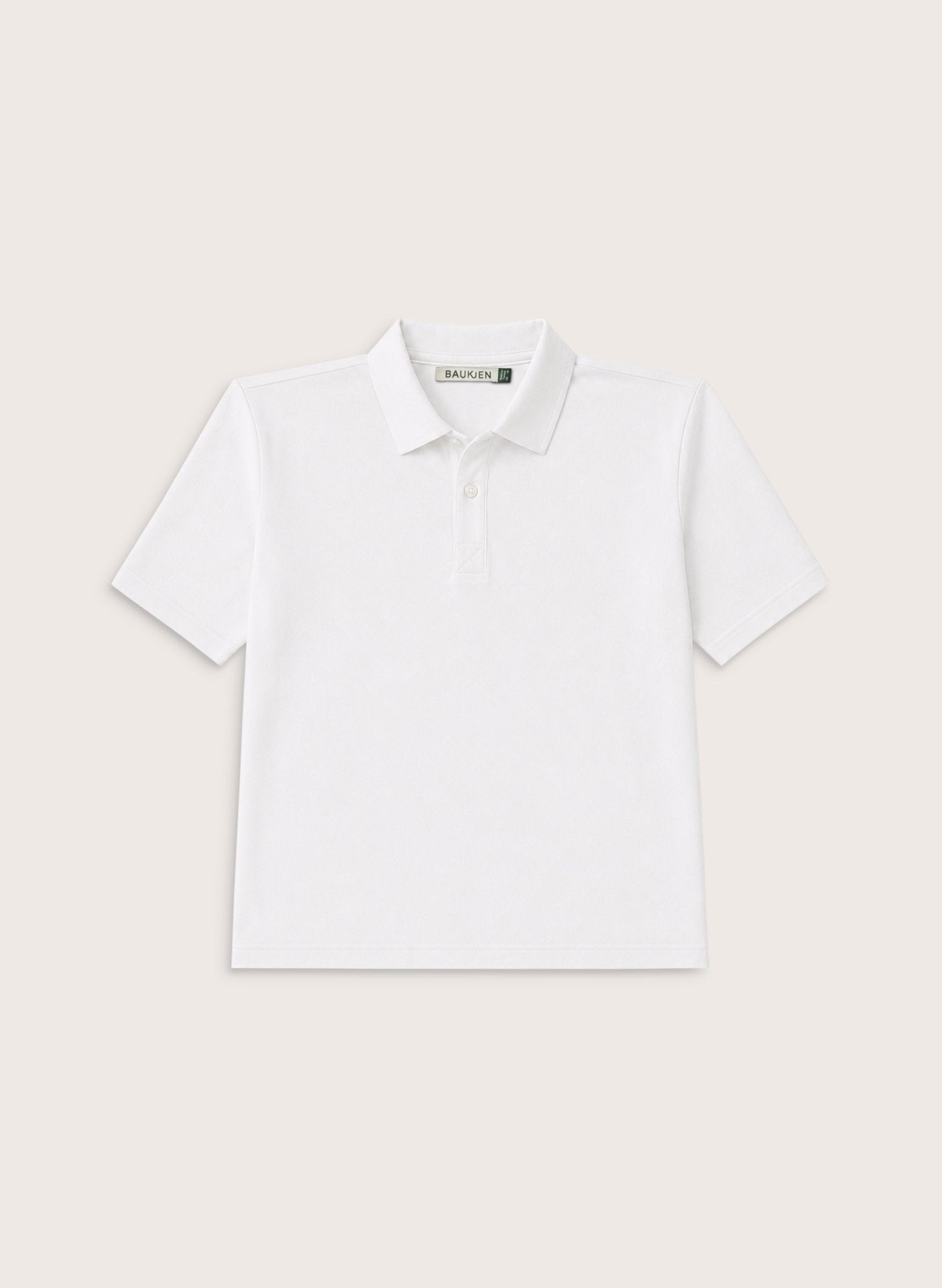 Kayla Strong Shoulder Polo Top - White Baukjen