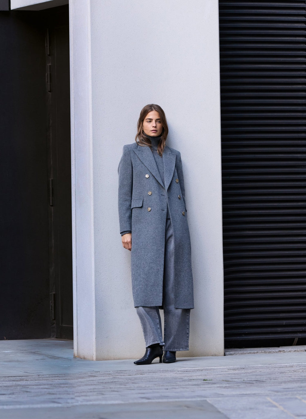 Kennedy Wool Blend Tailored Coat - Grey Baukjen