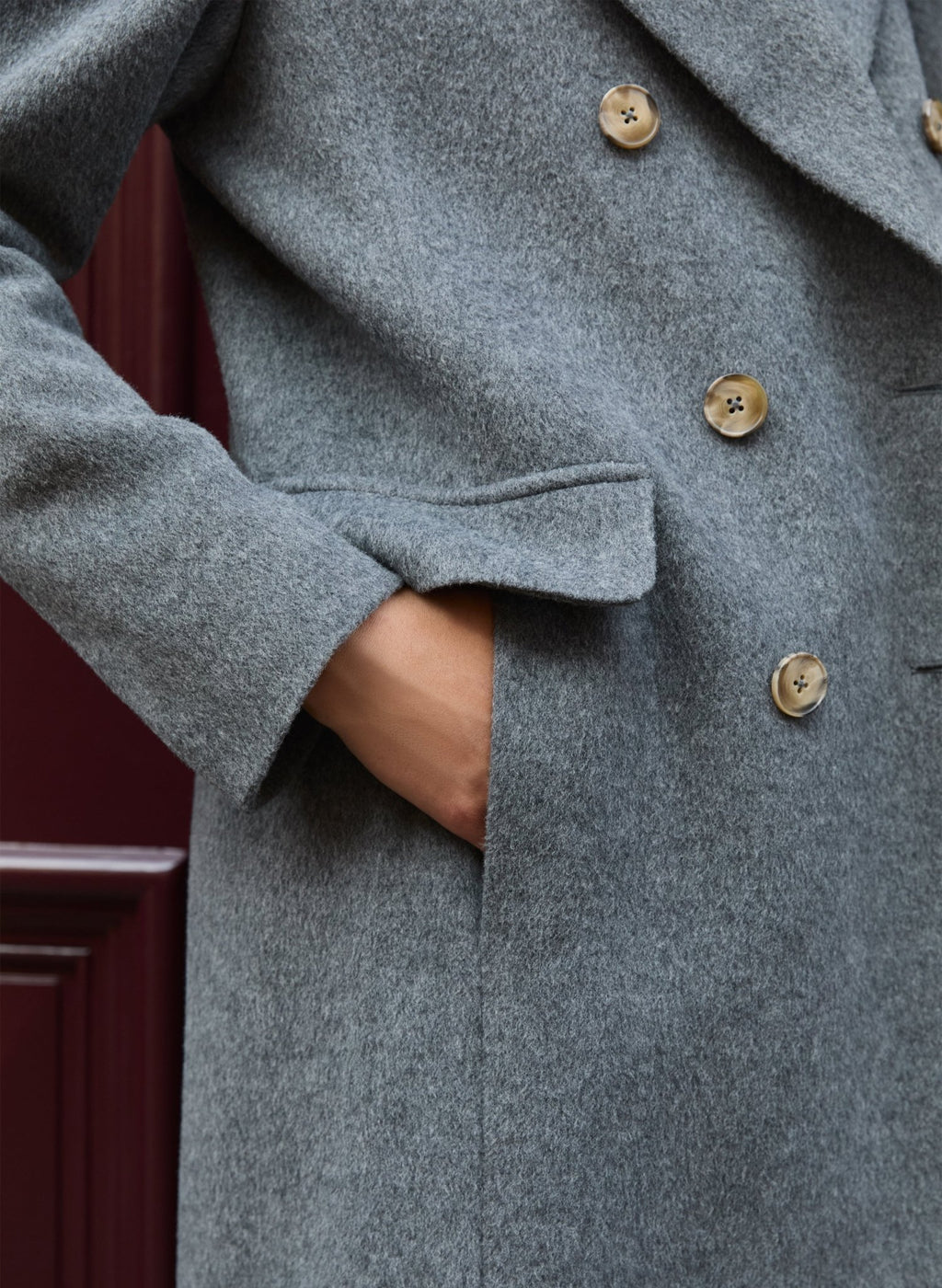 Kennedy Wool Blend Tailored Coat - Grey Baukjen