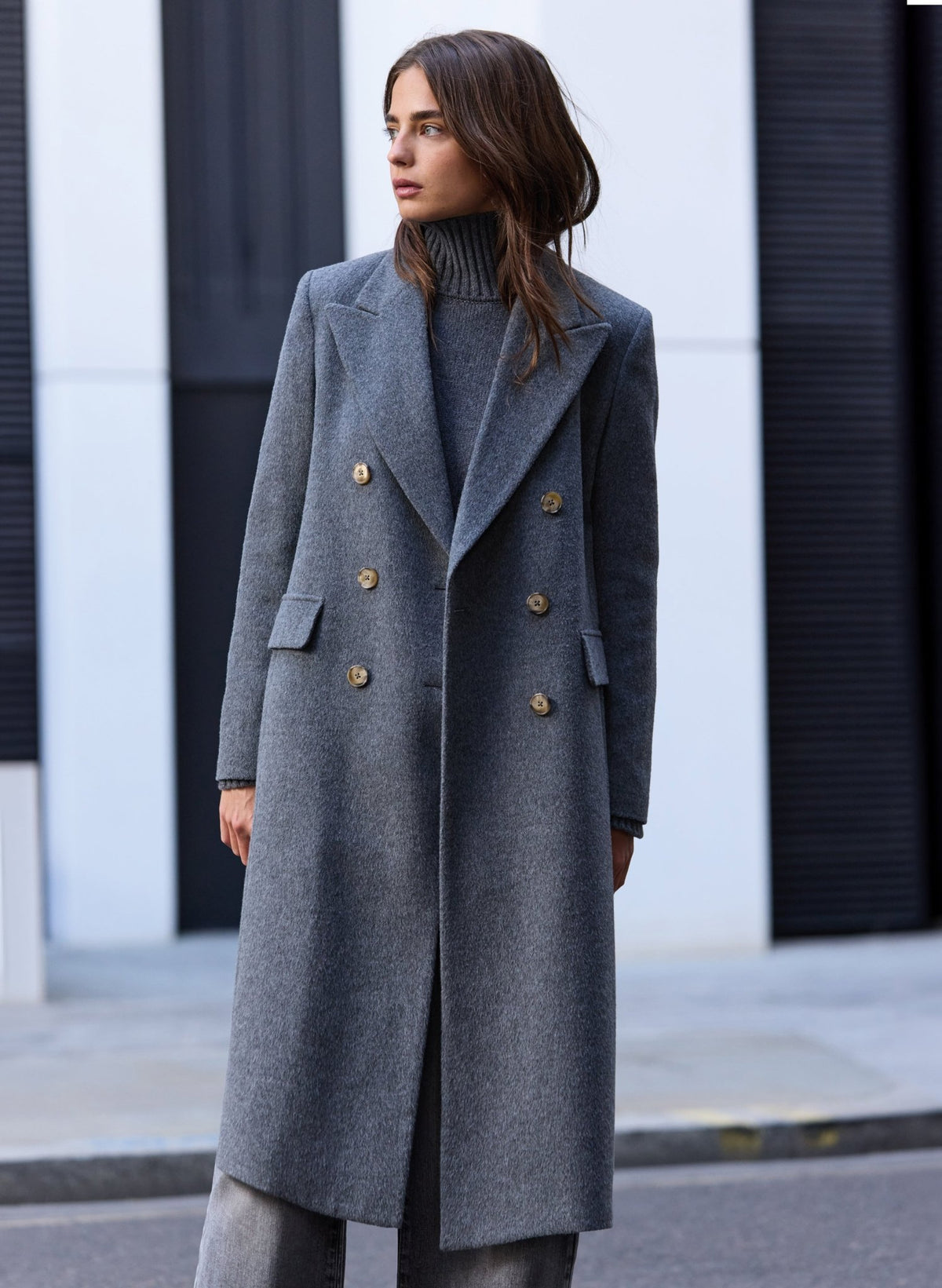Kennedy Wool Blend Tailored Coat - Grey Baukjen
