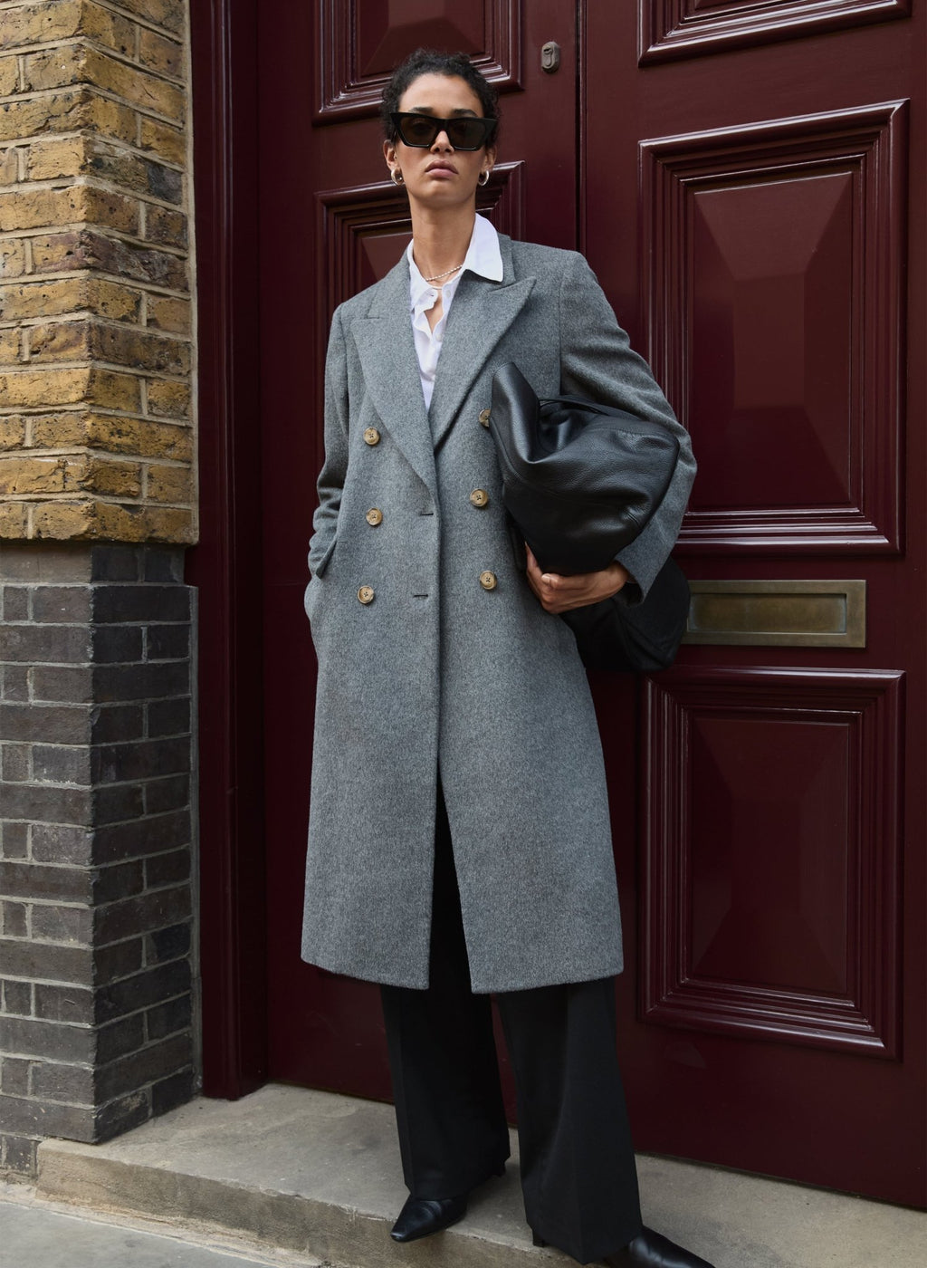 Kennedy Wool Blend Tailored Coat - Grey Baukjen