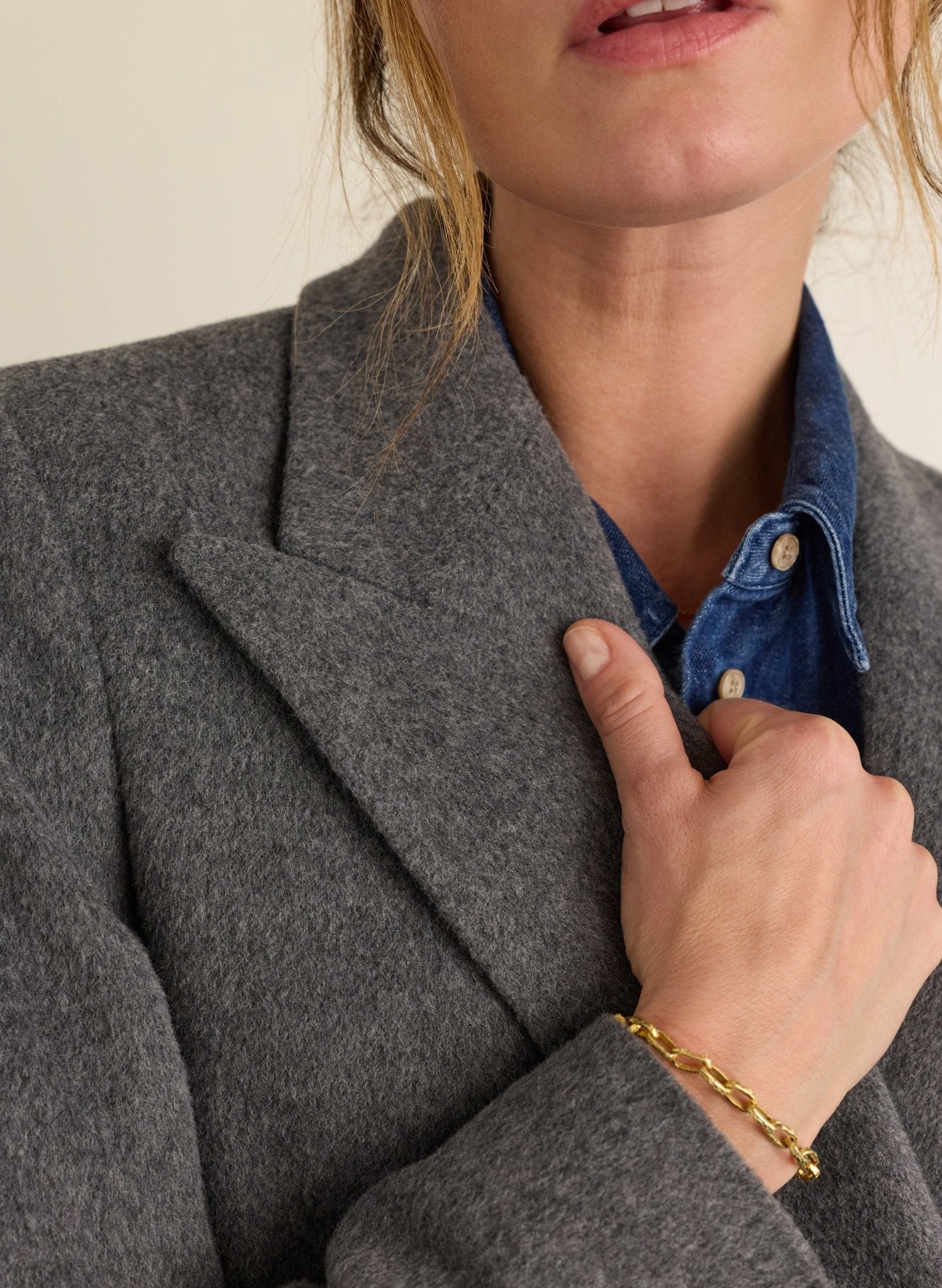 Kennedy Wool Blend Tailored Coat - Grey Baukjen