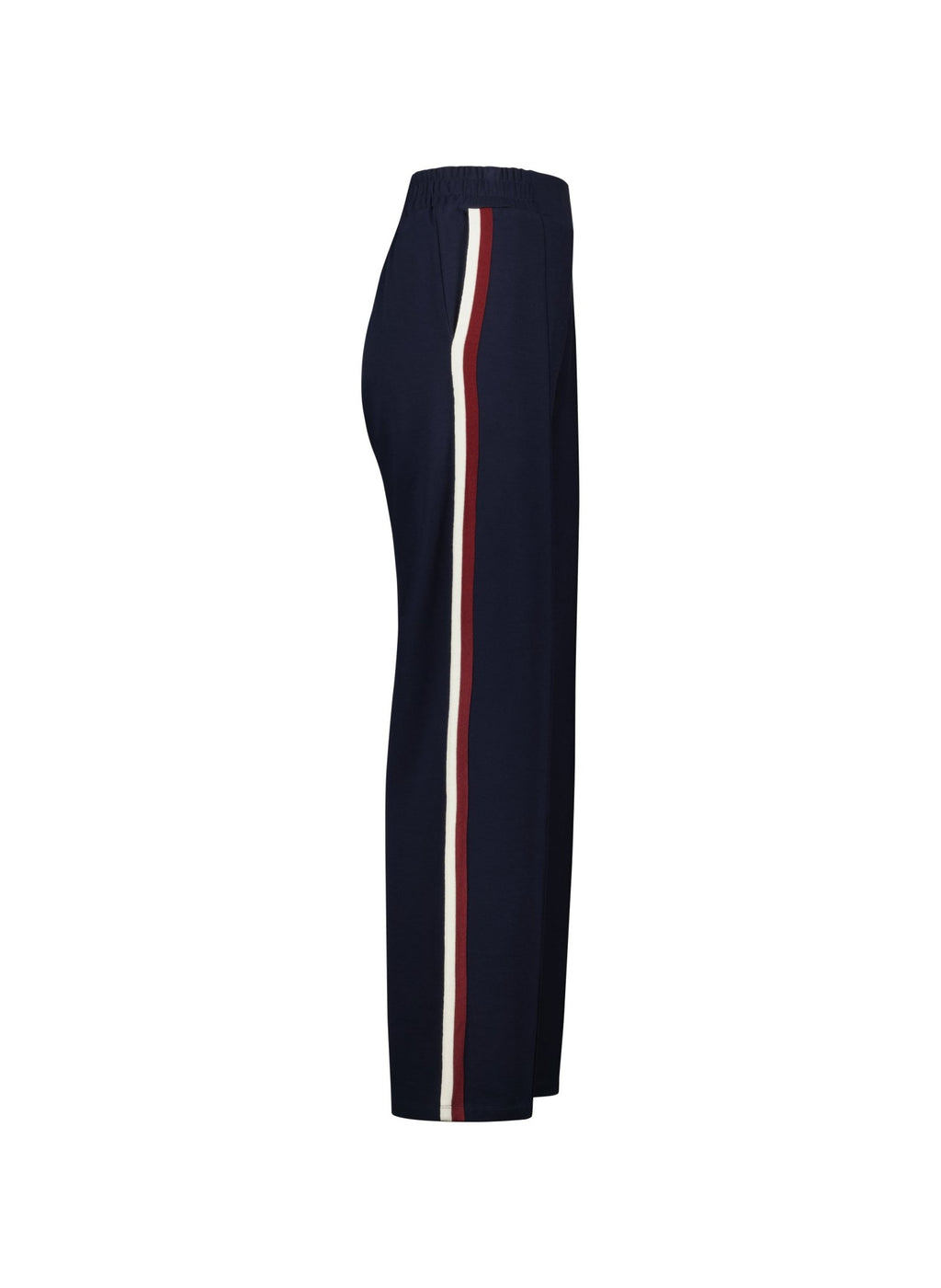 Kerry Side Stripe Trousers - Navy, Cream & Burgundy Stripe Baukjen