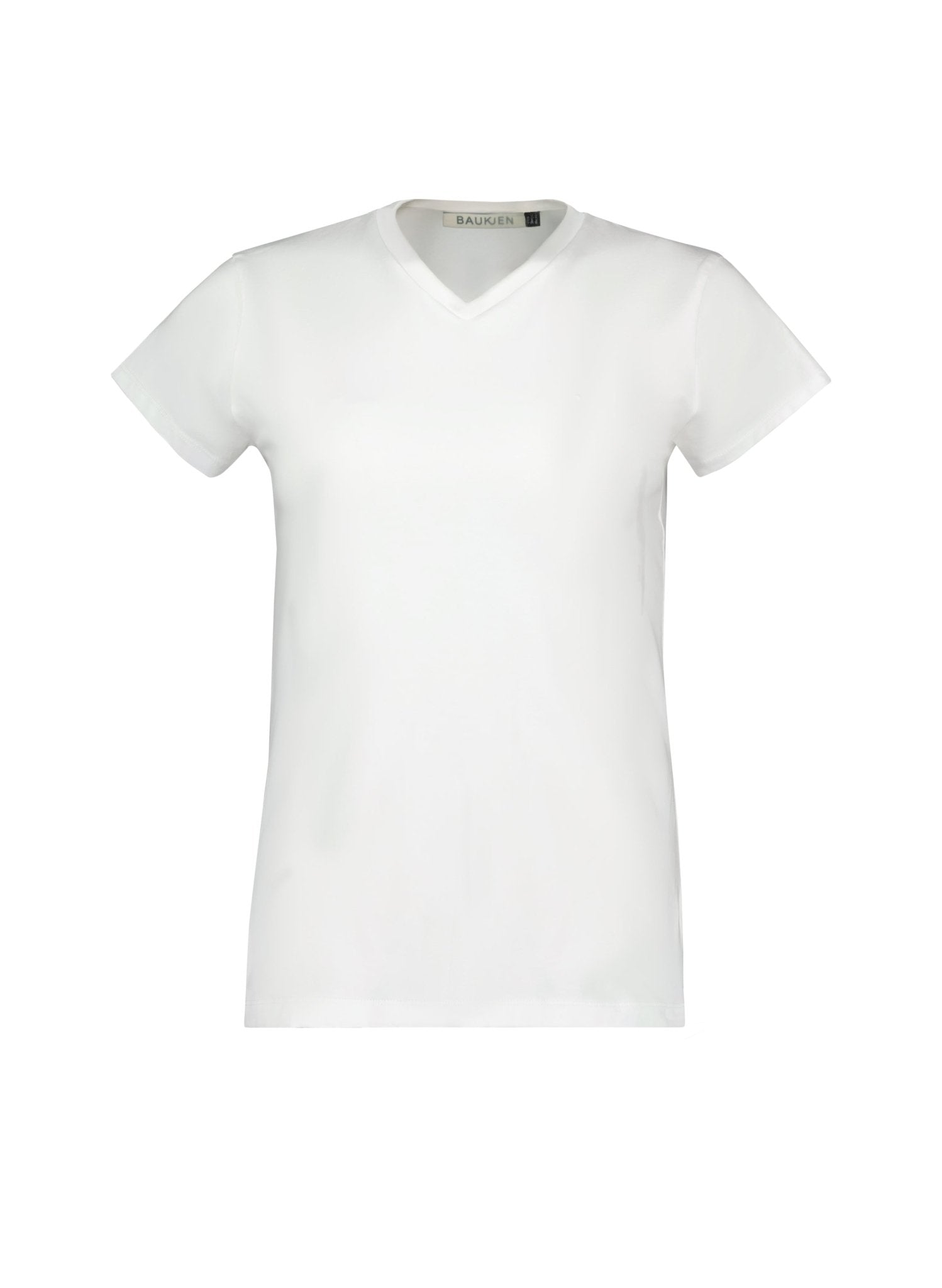 Kiana Organic Cotton V-Neck Slim Tee - Pure White Baukjen