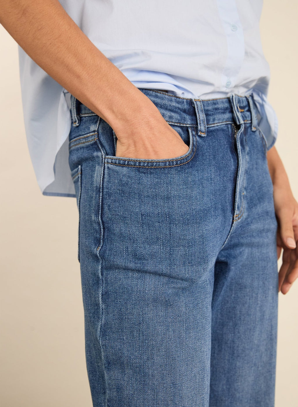 Kim Organic Cotton Stretch Straight Leg Jeans - Washed Indigo Baukjen