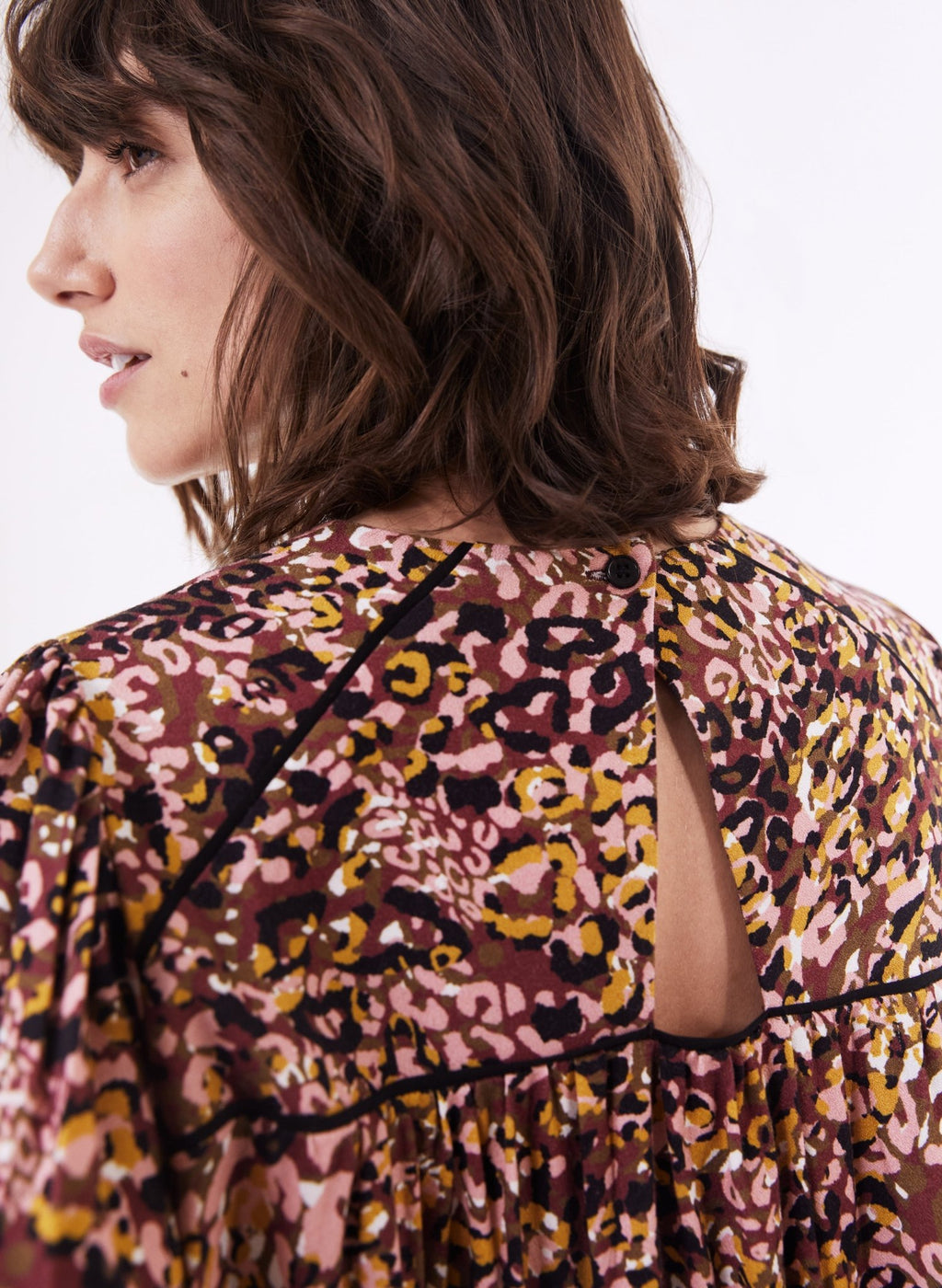 Kirsten Dress with LENZING™ ECOVERO™ - Burgundy Animal Baukjen