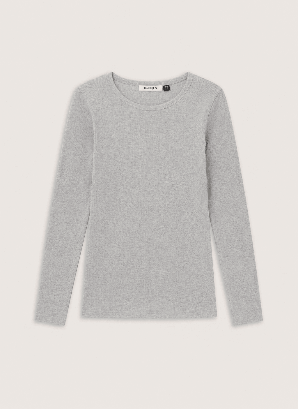 Krystea Luxe Crew Neck Top - Grey Marl Baukjen