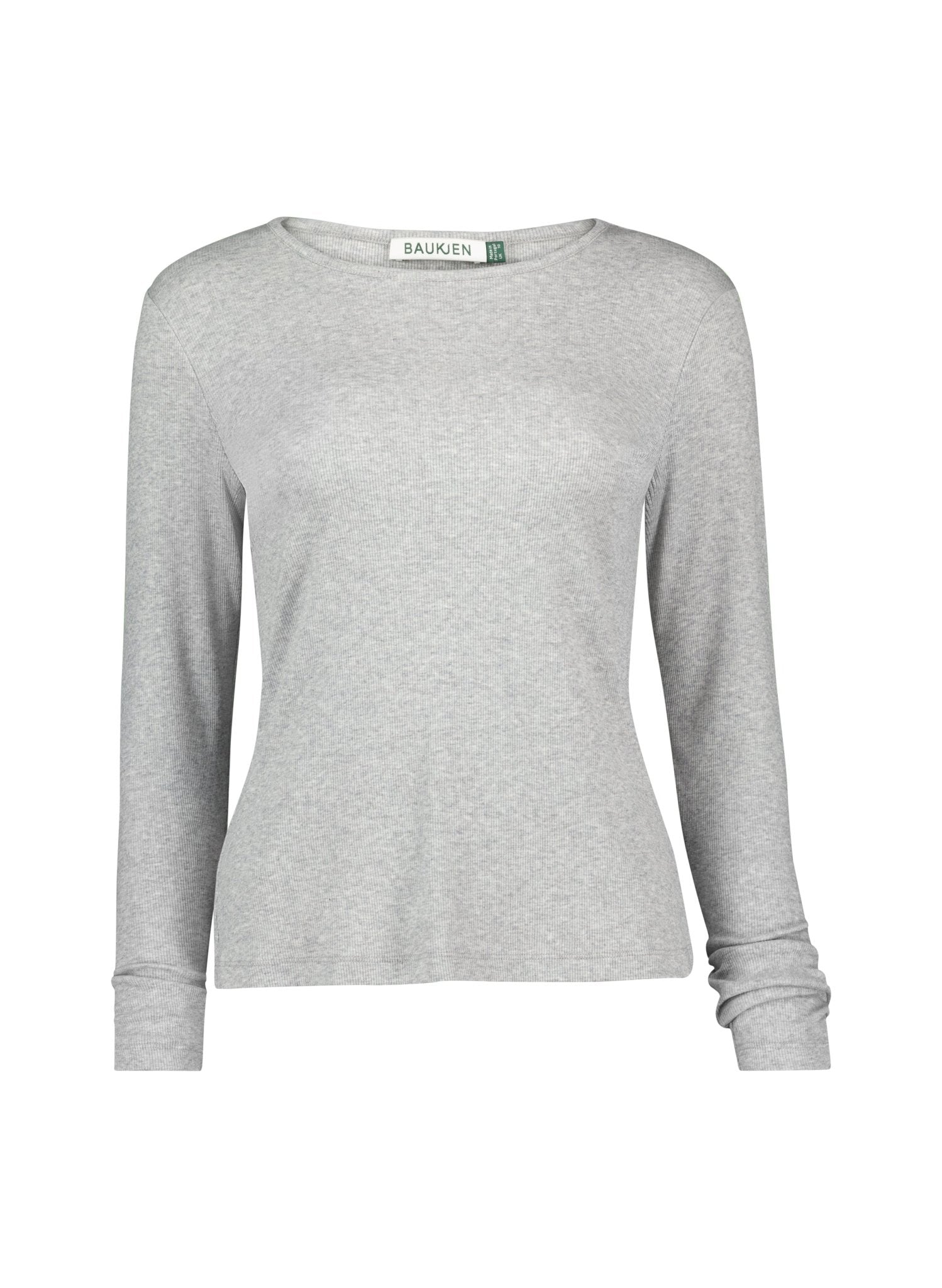Krystea Luxe Crew Neck Top - Grey Marl Baukjen
