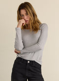 Krystea Luxe Crew Neck Top - Grey Marl Baukjen