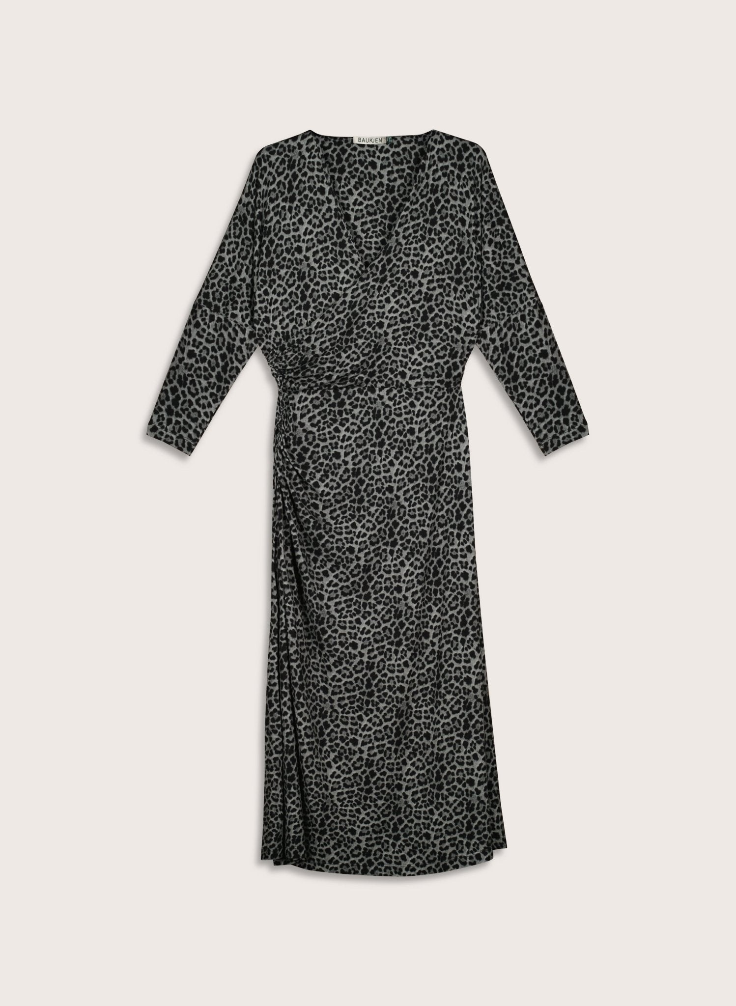 Kylar Printed Jersey Midi Dress - Steel Leopard Baukjen