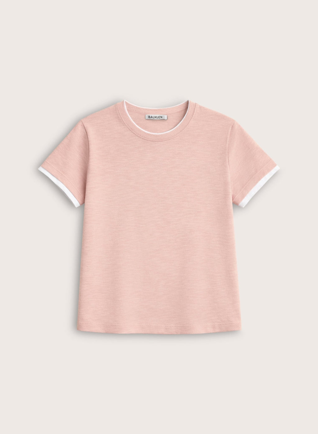 Lally Organic Cotton Layer Tee - Pastel Pink Baukjen